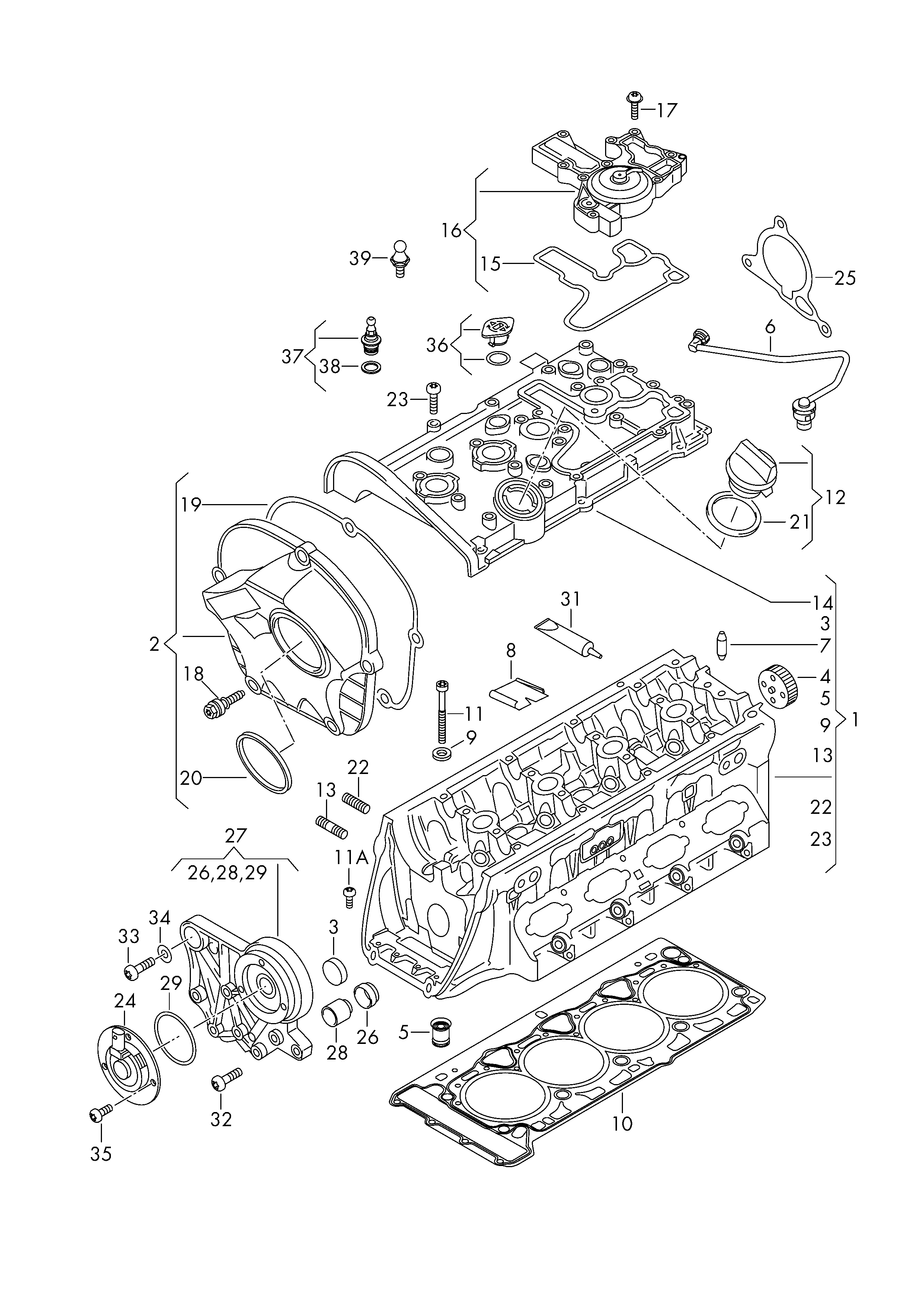 Skoda 06H103064K - Головка цилиндра onlydrive.pro