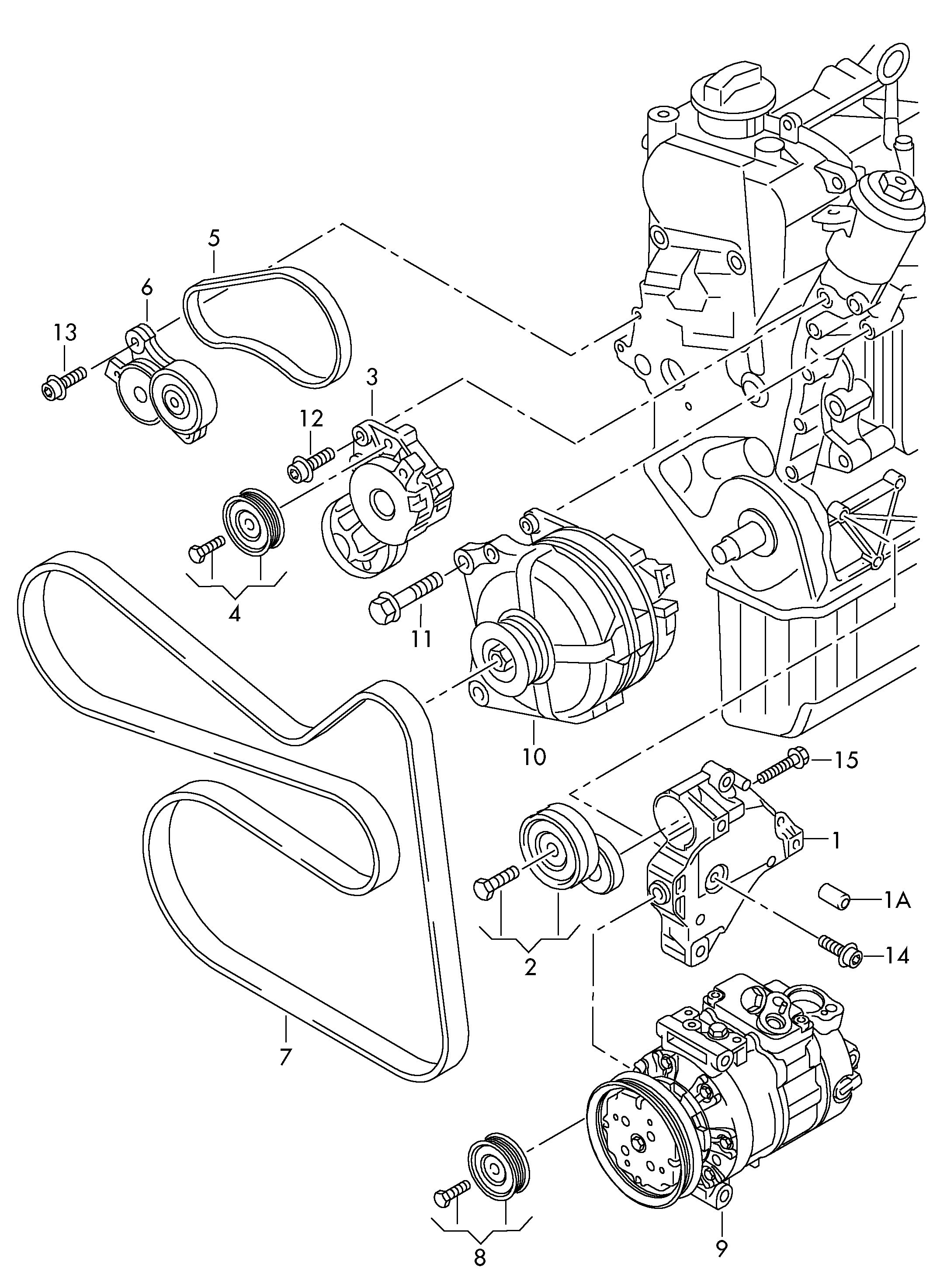 Skoda 1J0 145 276 - Kreipiantysis skriemulys, V formos rumbuotas diržas onlydrive.pro