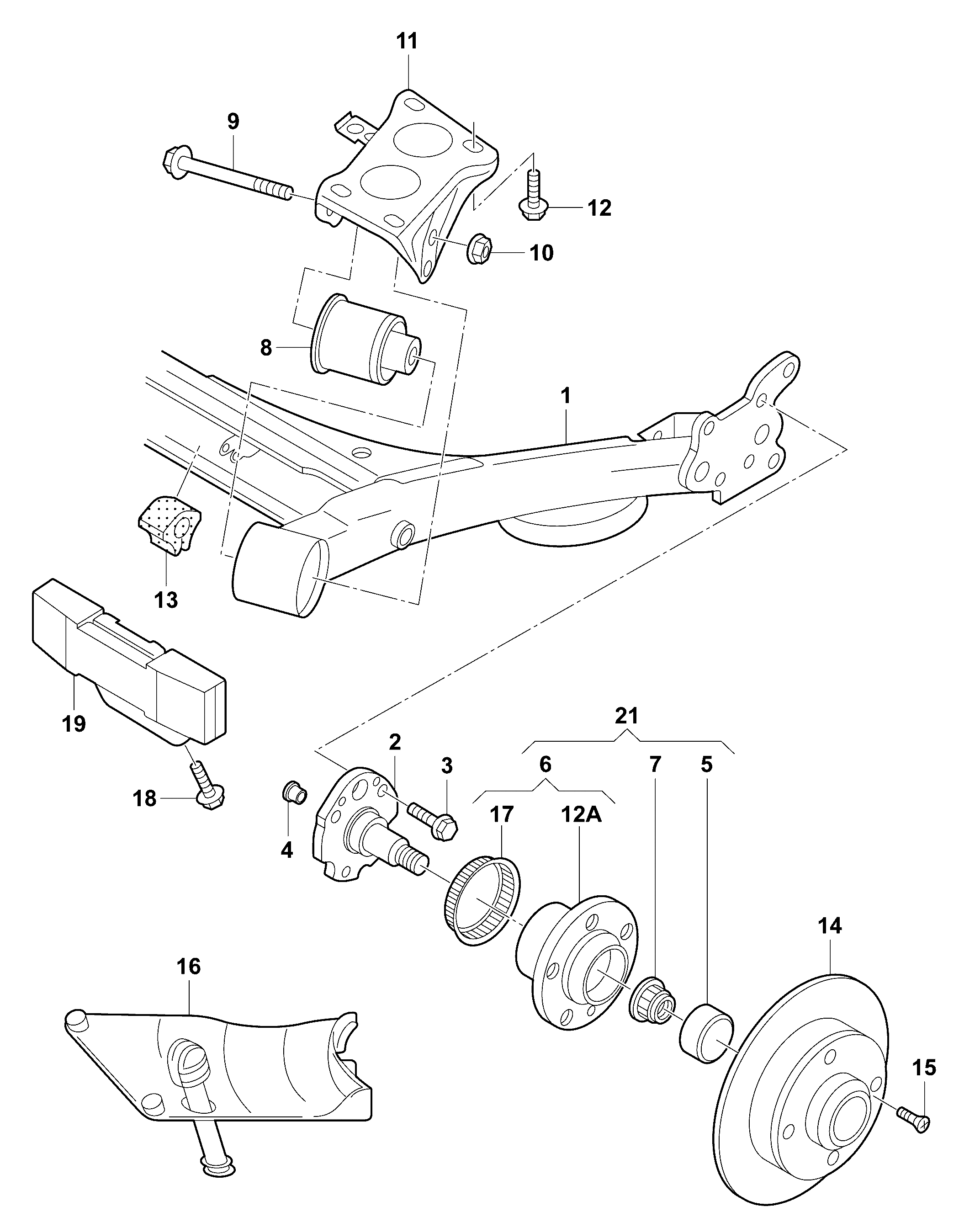 VAG 1J0 501 541C - Piekare, Tilta sija onlydrive.pro