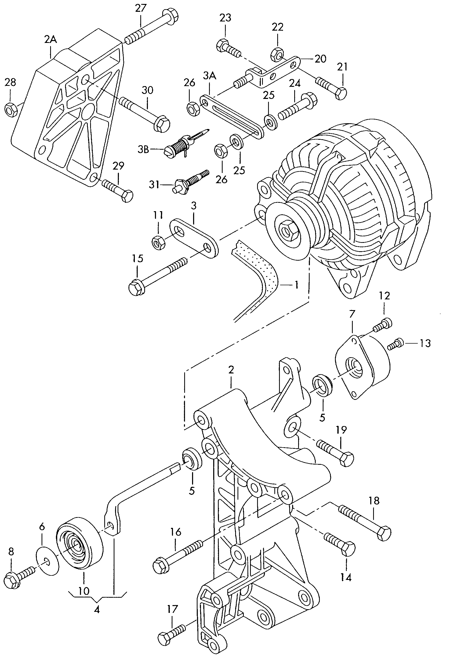 VW 028 145 278 M - Kreipiantysis skriemulys, V formos rumbuotas diržas onlydrive.pro