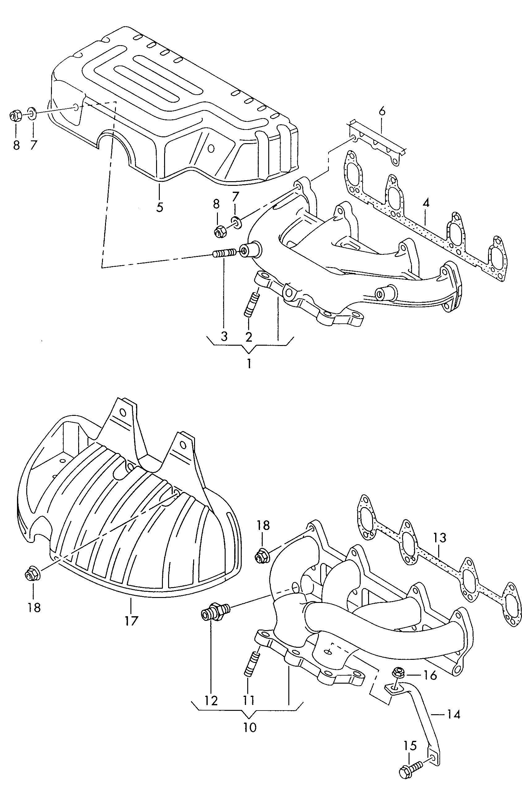 Seat 06A253031AQ - Manifold, exhaust system onlydrive.pro