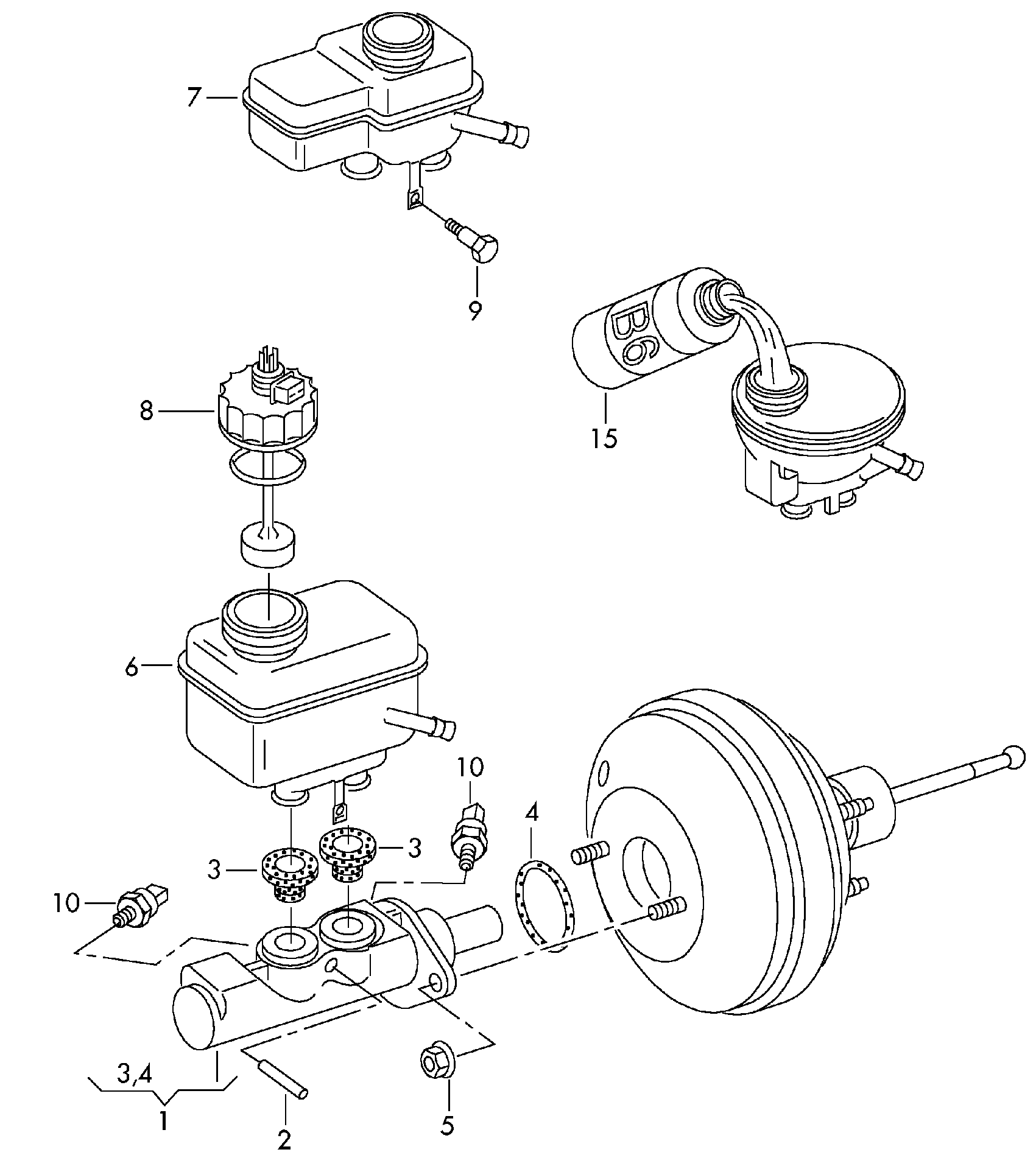 VAG 1J1 614 019 - Brake Master Cylinder onlydrive.pro