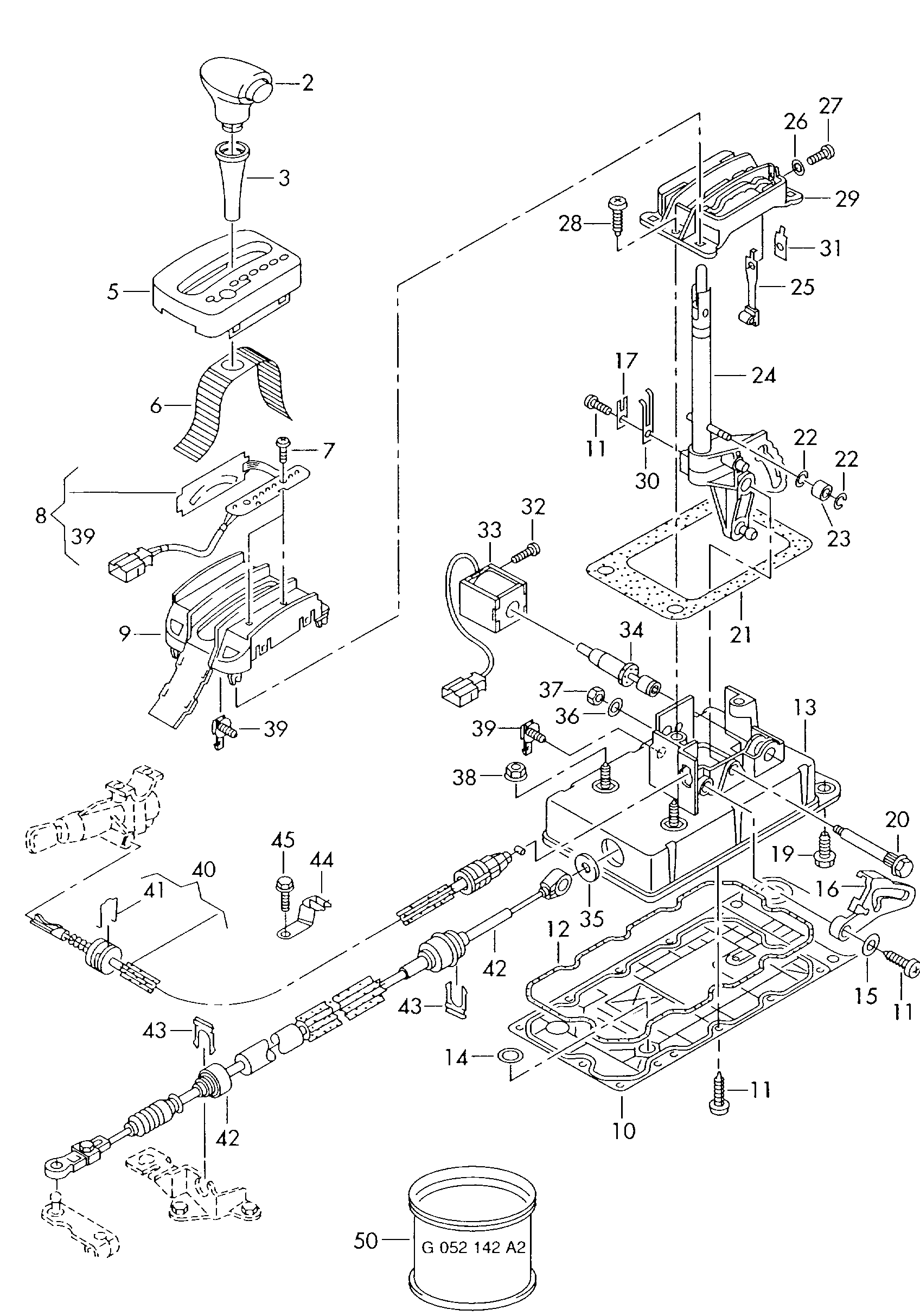 Seat 1J0713265A - Трос, наконечник, ступенчатая коробка передач onlydrive.pro