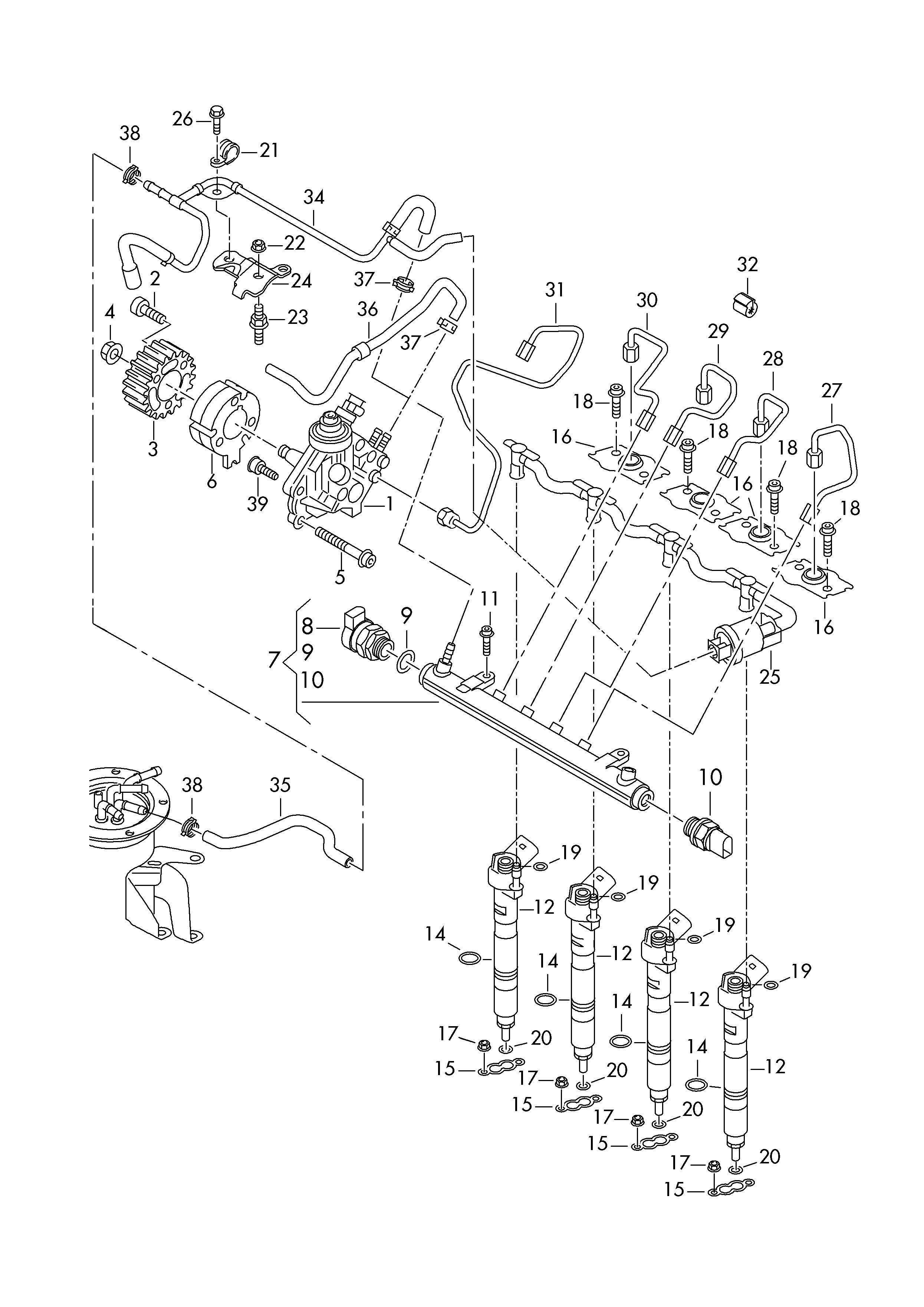 Seat 057 130 764 H - Pressure Control Valve, common rail system onlydrive.pro