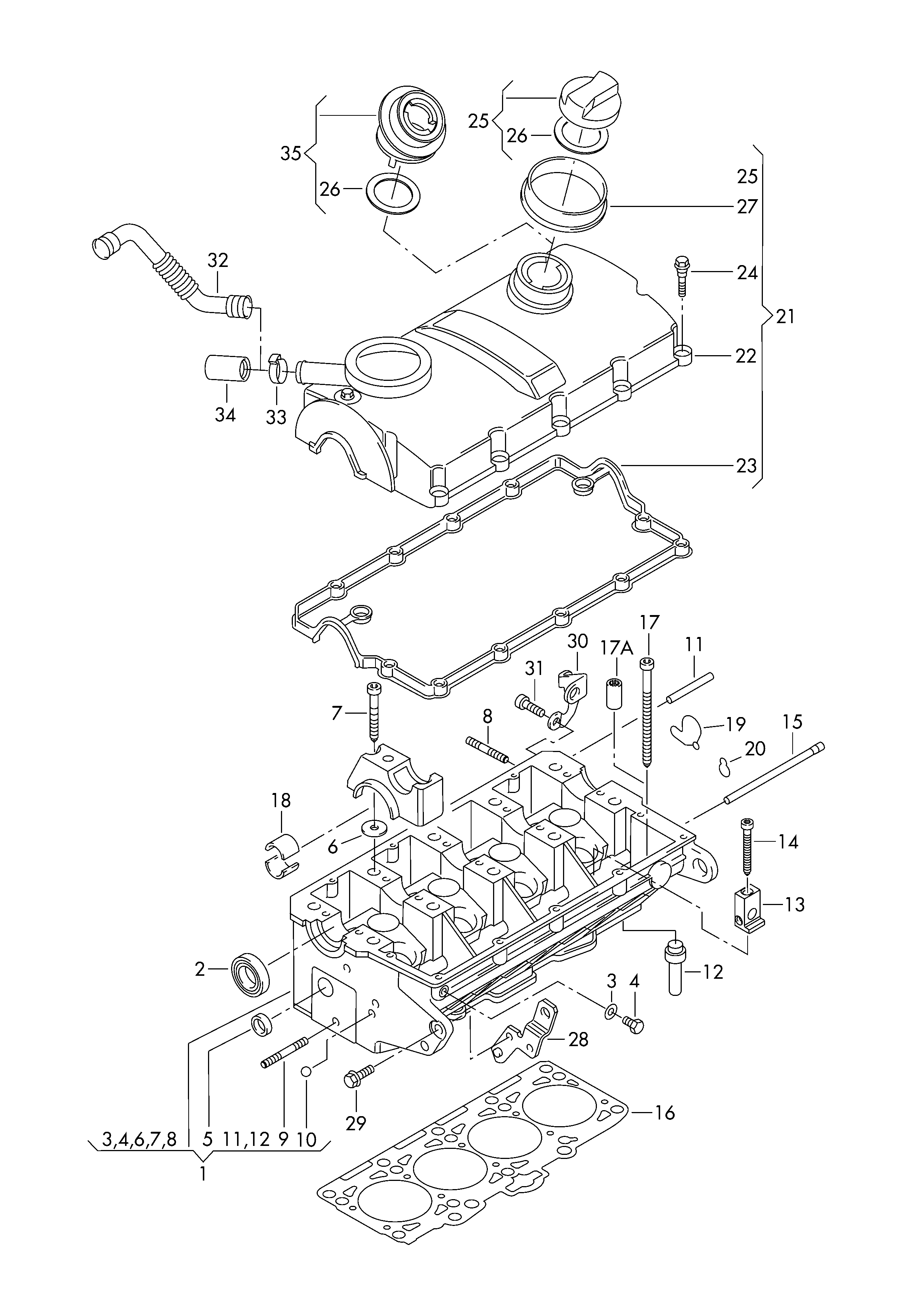 VW 038 103 493AE - Šļūtene, Motora galvas vāka ventilācija onlydrive.pro