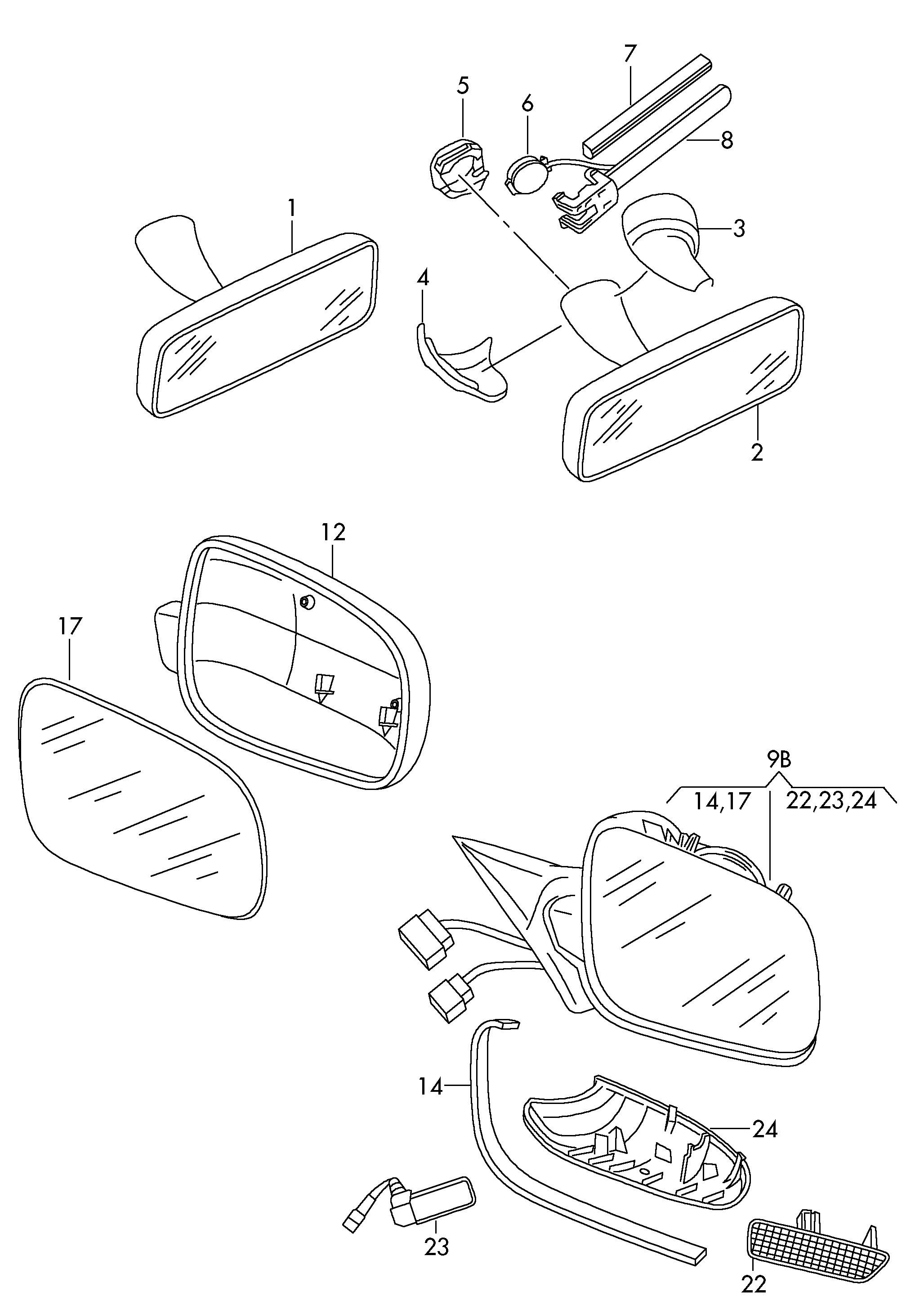 VW 1K0 857 521 K - Spoguļstikls, Ārējais atpakaļskata spogulis onlydrive.pro