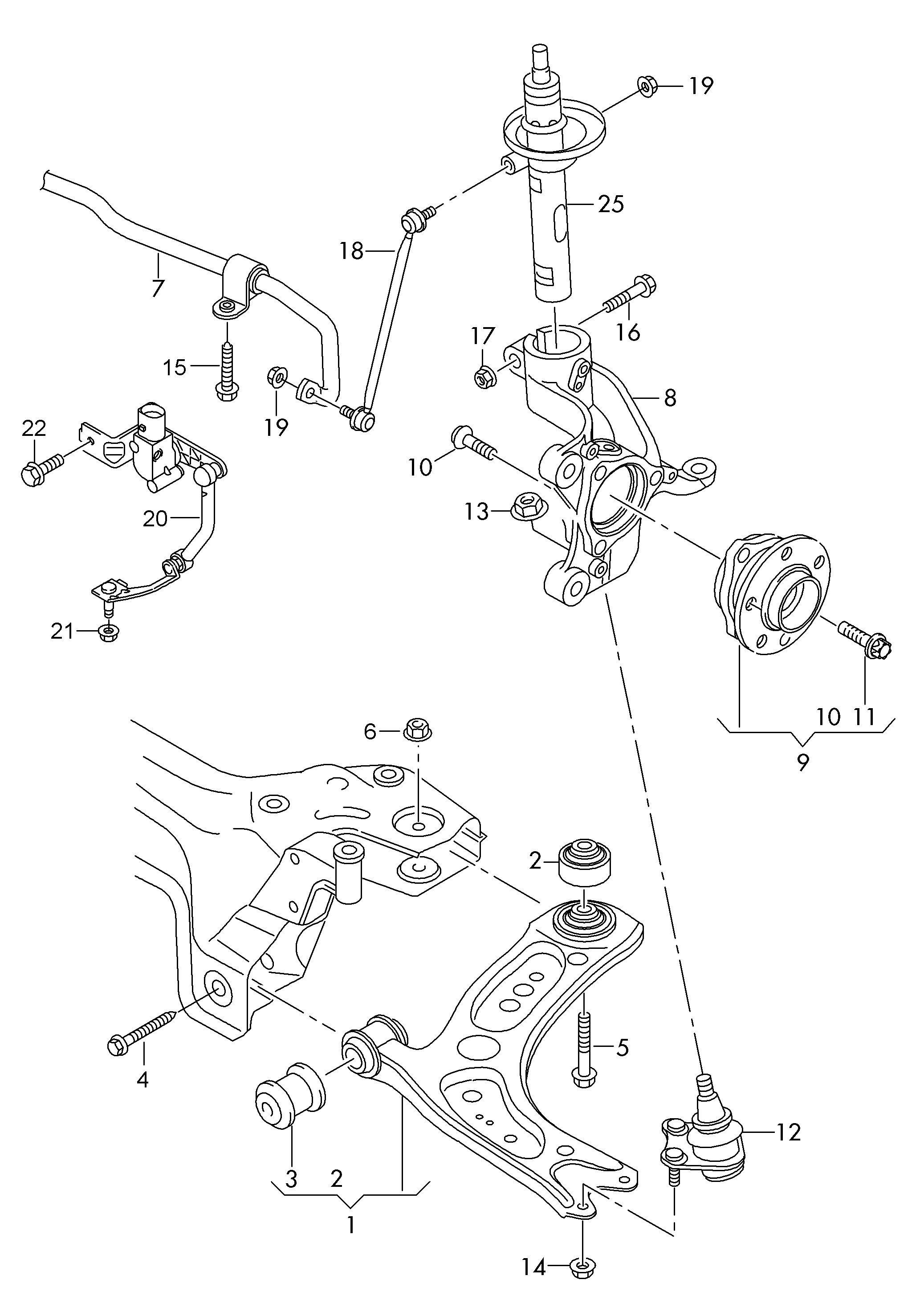 VAG 5Q0407151P - Neatkarīgās balstiekārtas svira, Riteņa piekare onlydrive.pro