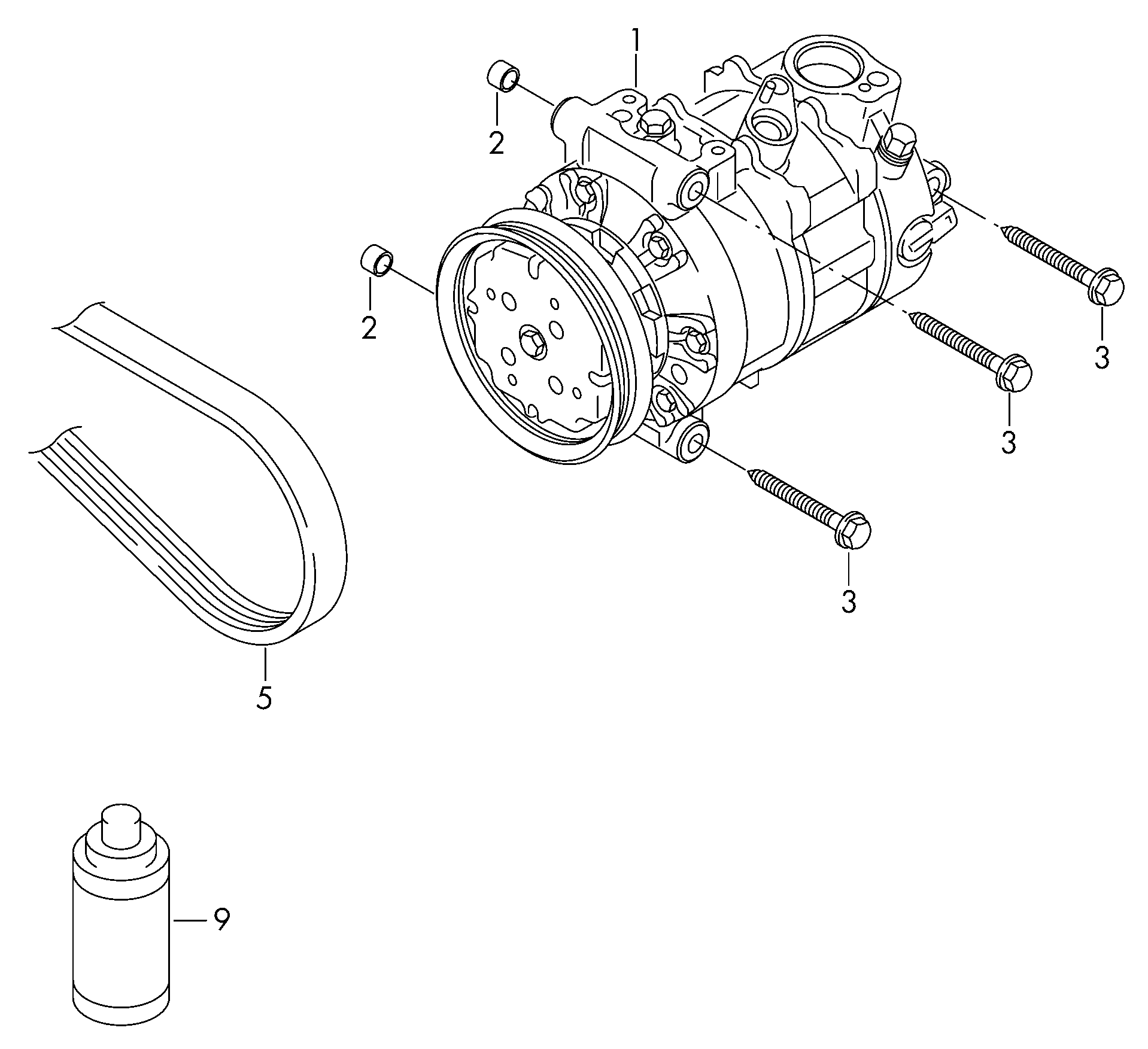 VAG 5Q0820803C - Compressor, air conditioning onlydrive.pro