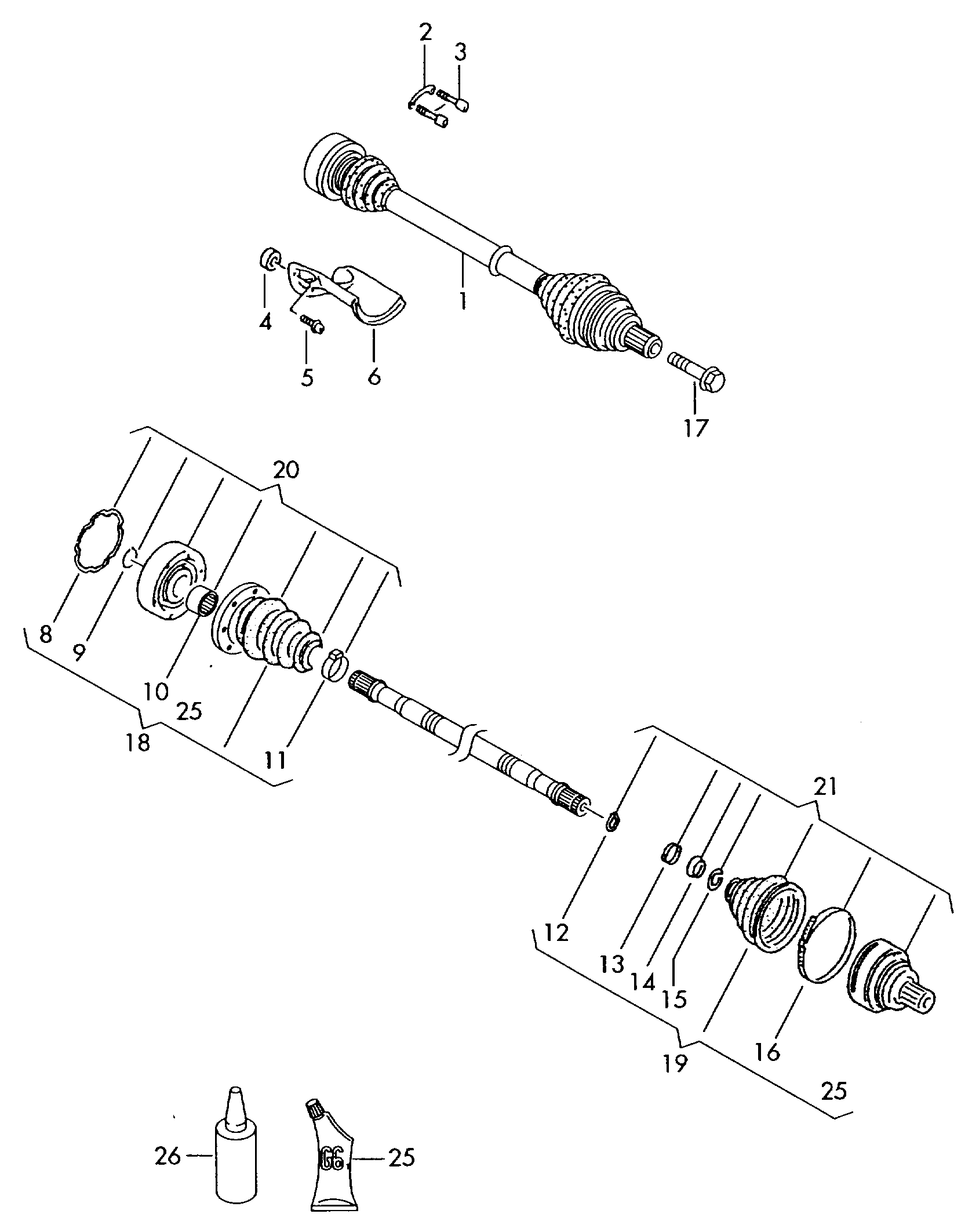 Skoda 1K0 498 099 D - Šarnīru komplekts, Piedziņas vārpsta onlydrive.pro