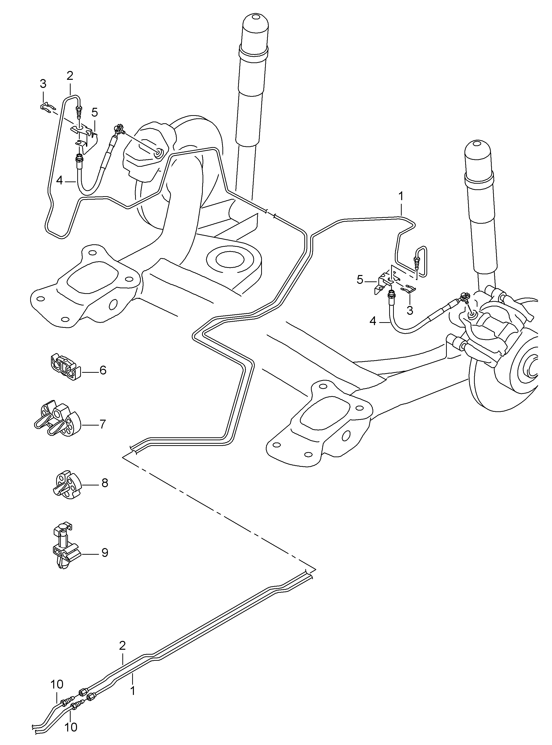 Seat 191 611 715 - Laikantysis rėmas, stabdžių žarnelė onlydrive.pro