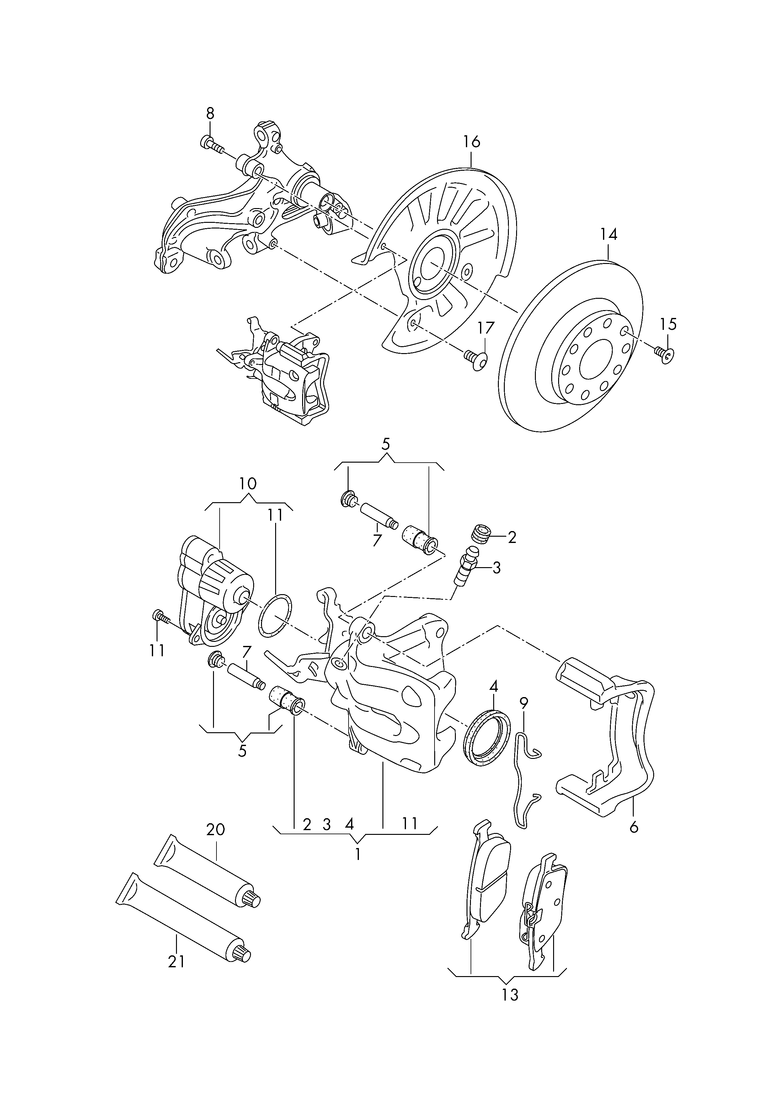 Seat 3Q0 615 423 - Floating caliper brake: 1 pcs. onlydrive.pro