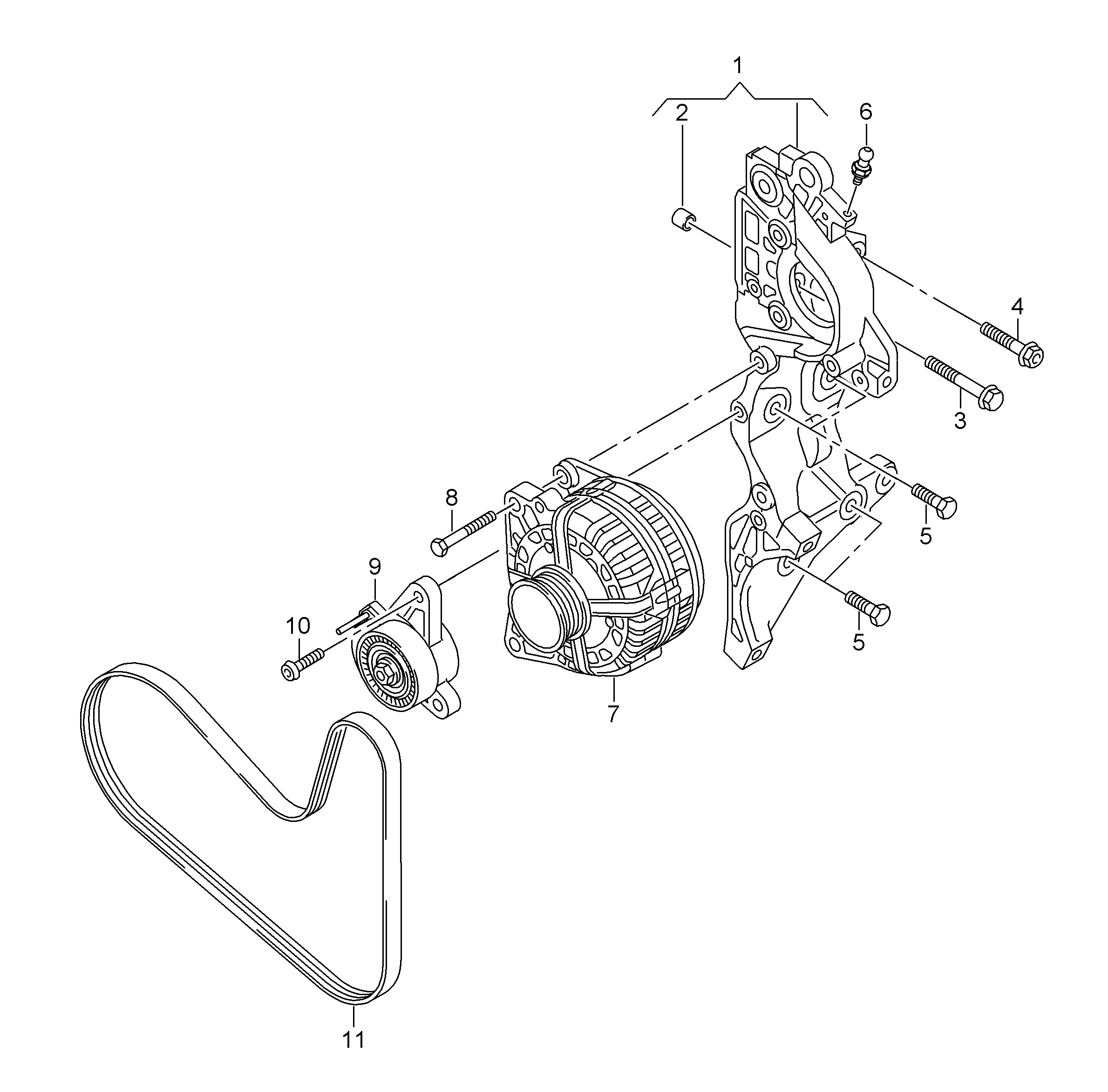 Seat 04L 260 849 C - Connecting and mounting parts for alternator: 1 pcs. onlydrive.pro