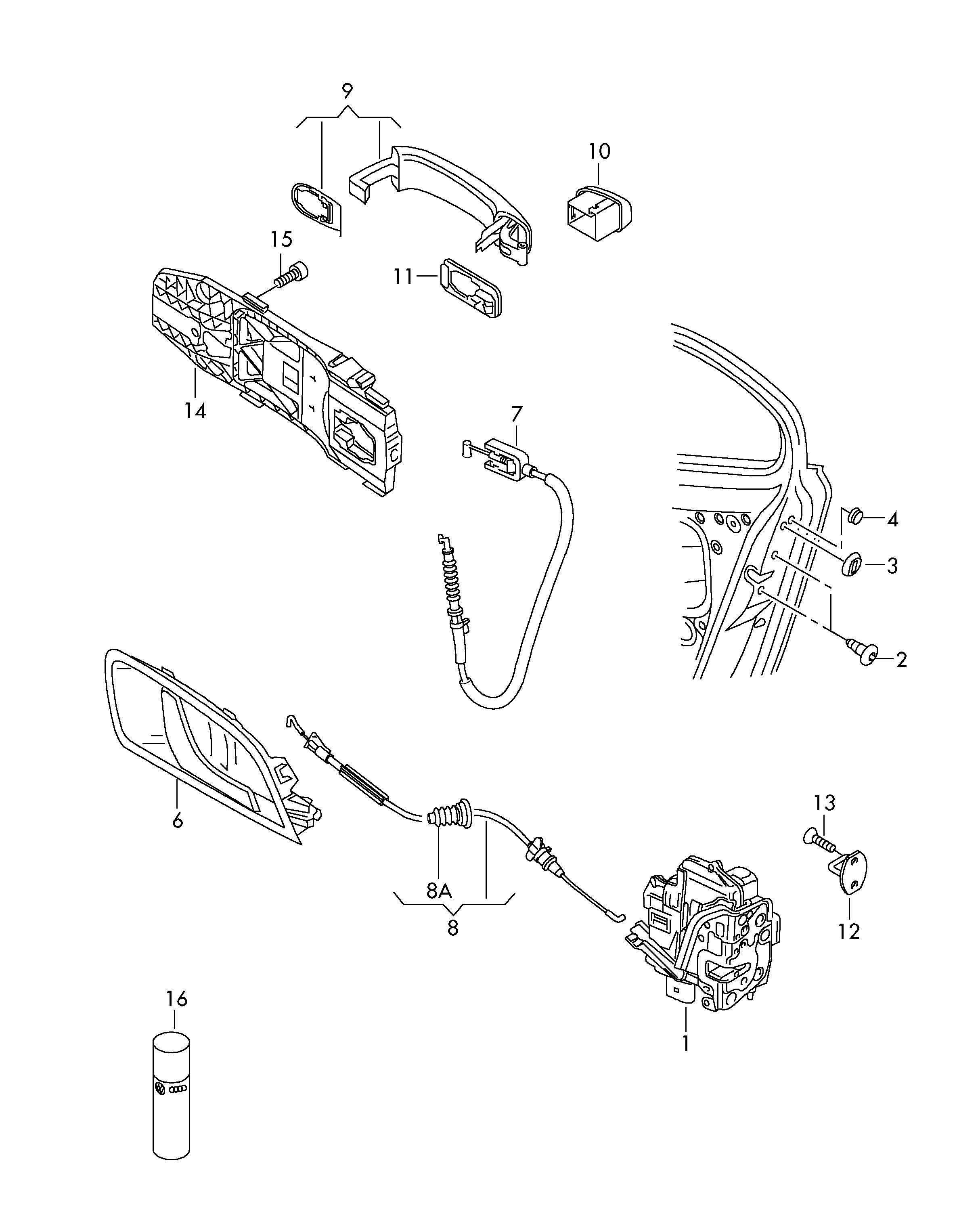 Seat 5K4 839 015 F - Durvju slēdzene onlydrive.pro