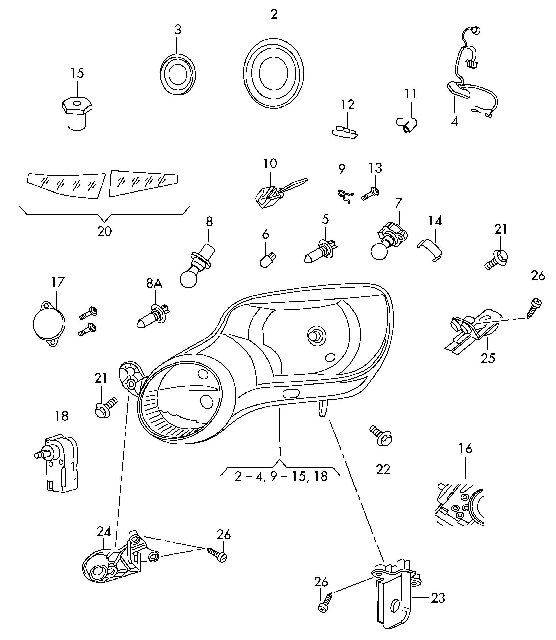 Seat 1J0 941 295 A - Controller, headlight range adjustment onlydrive.pro