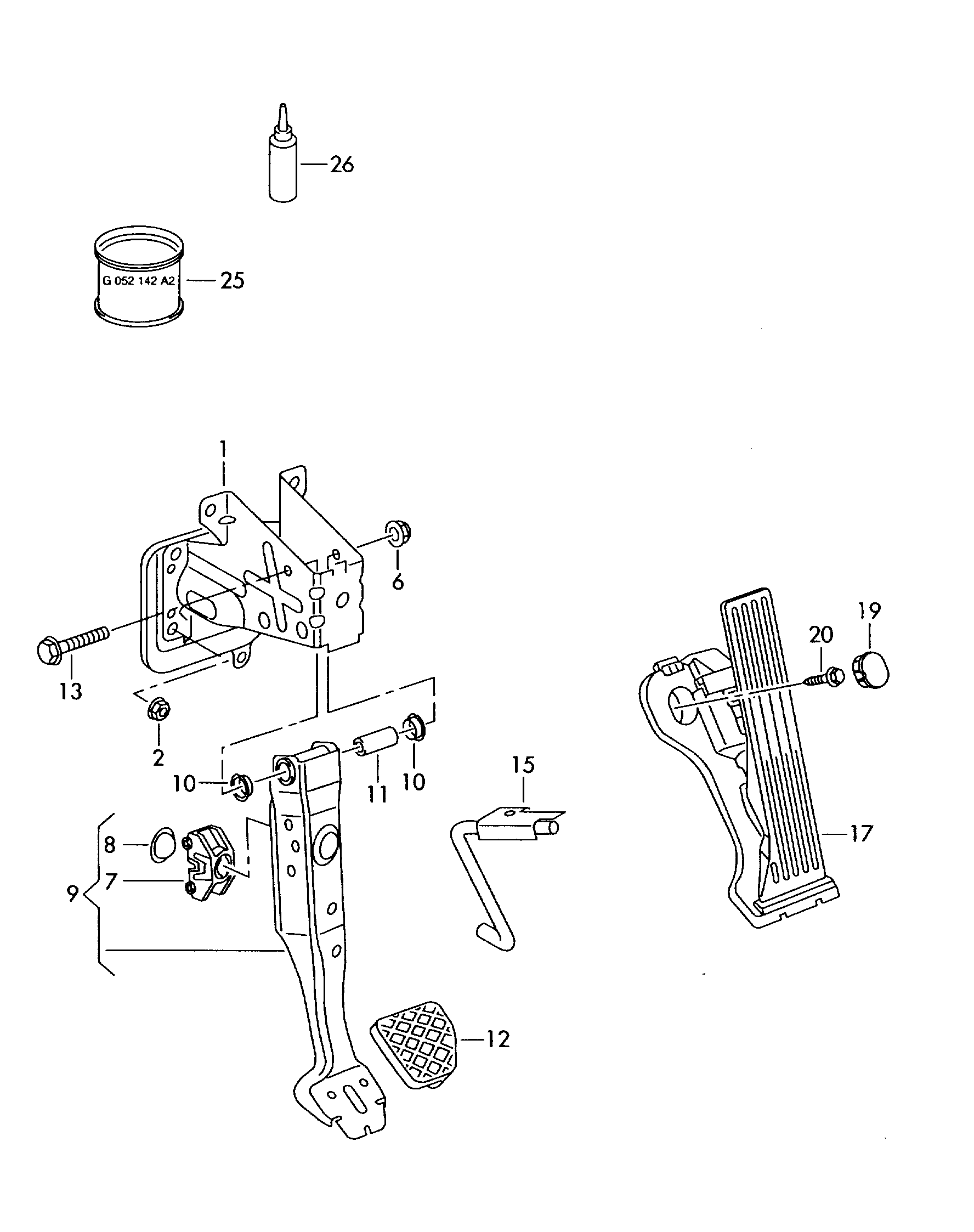 VAG 1K1721503AB - Sensor, accelerator pedal position onlydrive.pro