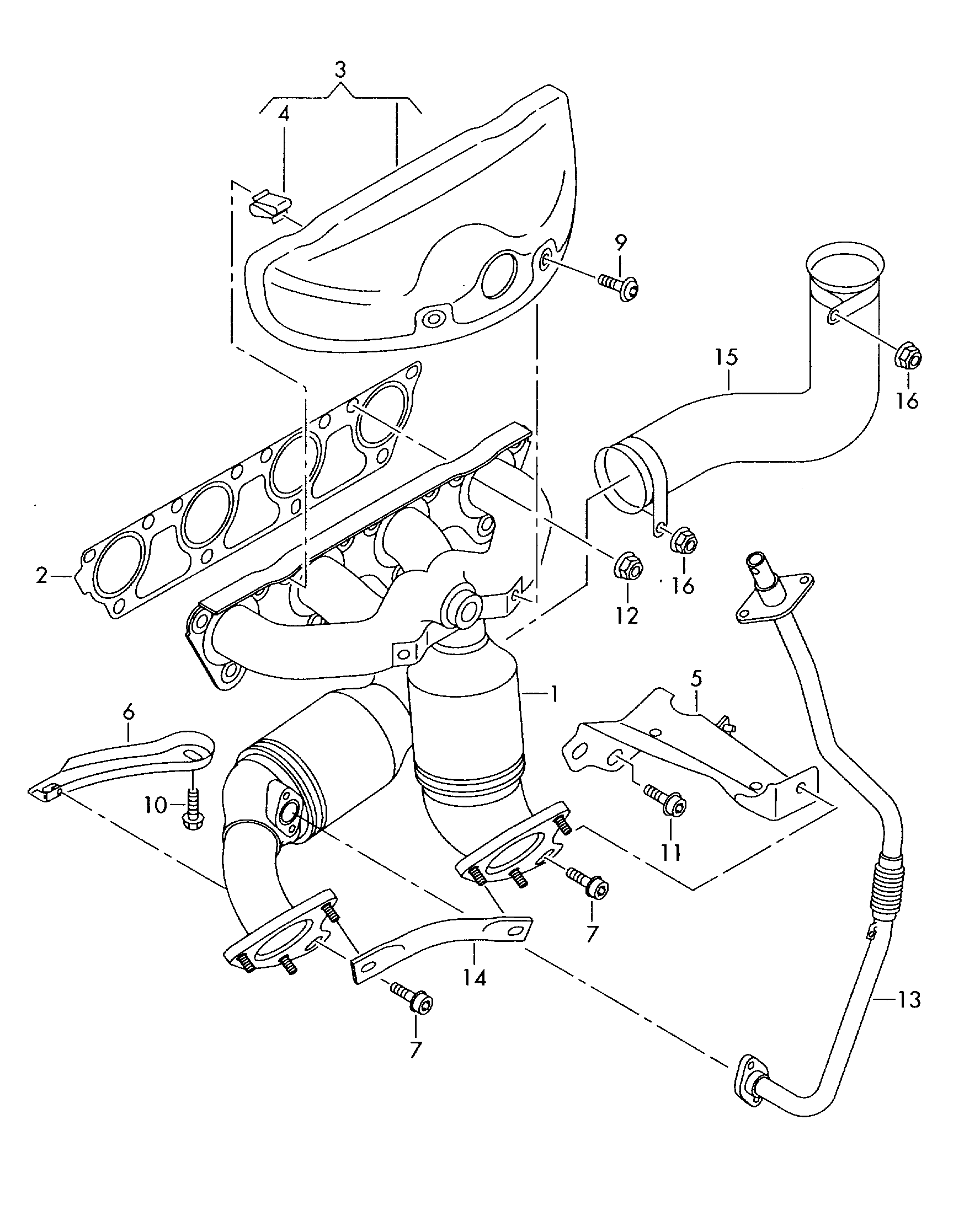 Skoda 06F253031AB - Mounting Kit, exhaust manifold onlydrive.pro