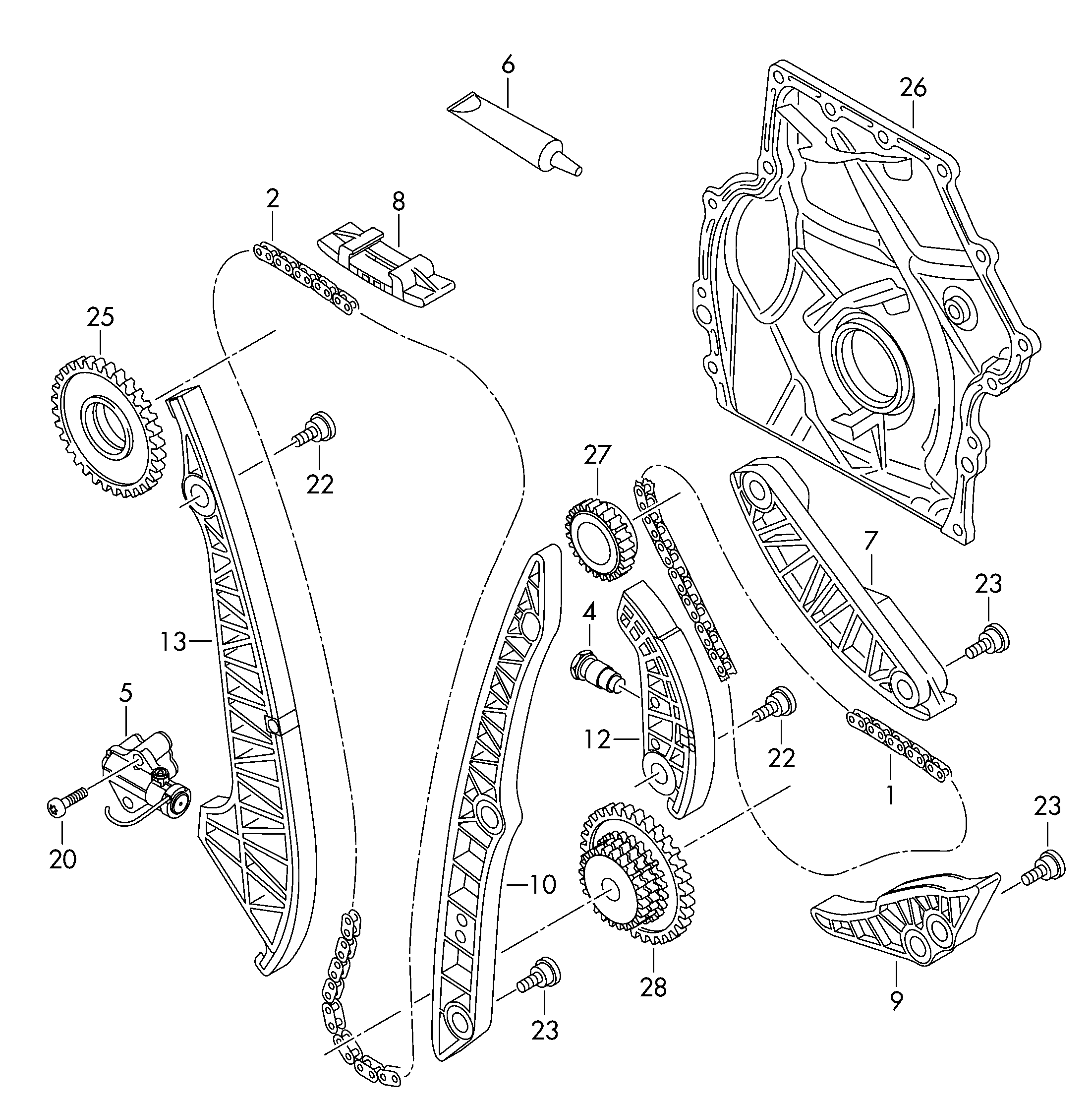 Skoda 06H 109 467 AR - Tensioner, timing chain onlydrive.pro