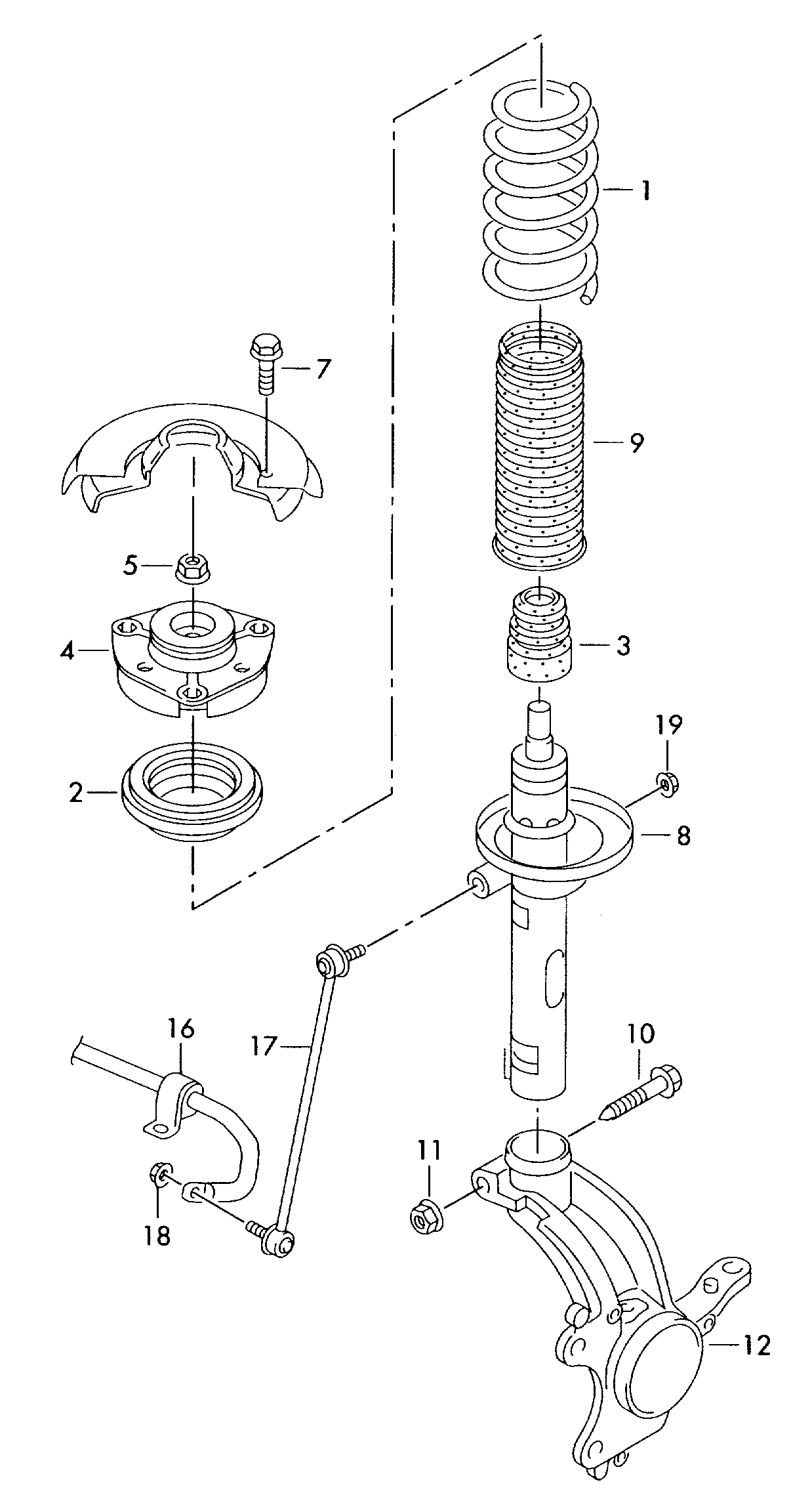 Seat 1K0 411 315 R - Šarnyro stabilizatorius onlydrive.pro