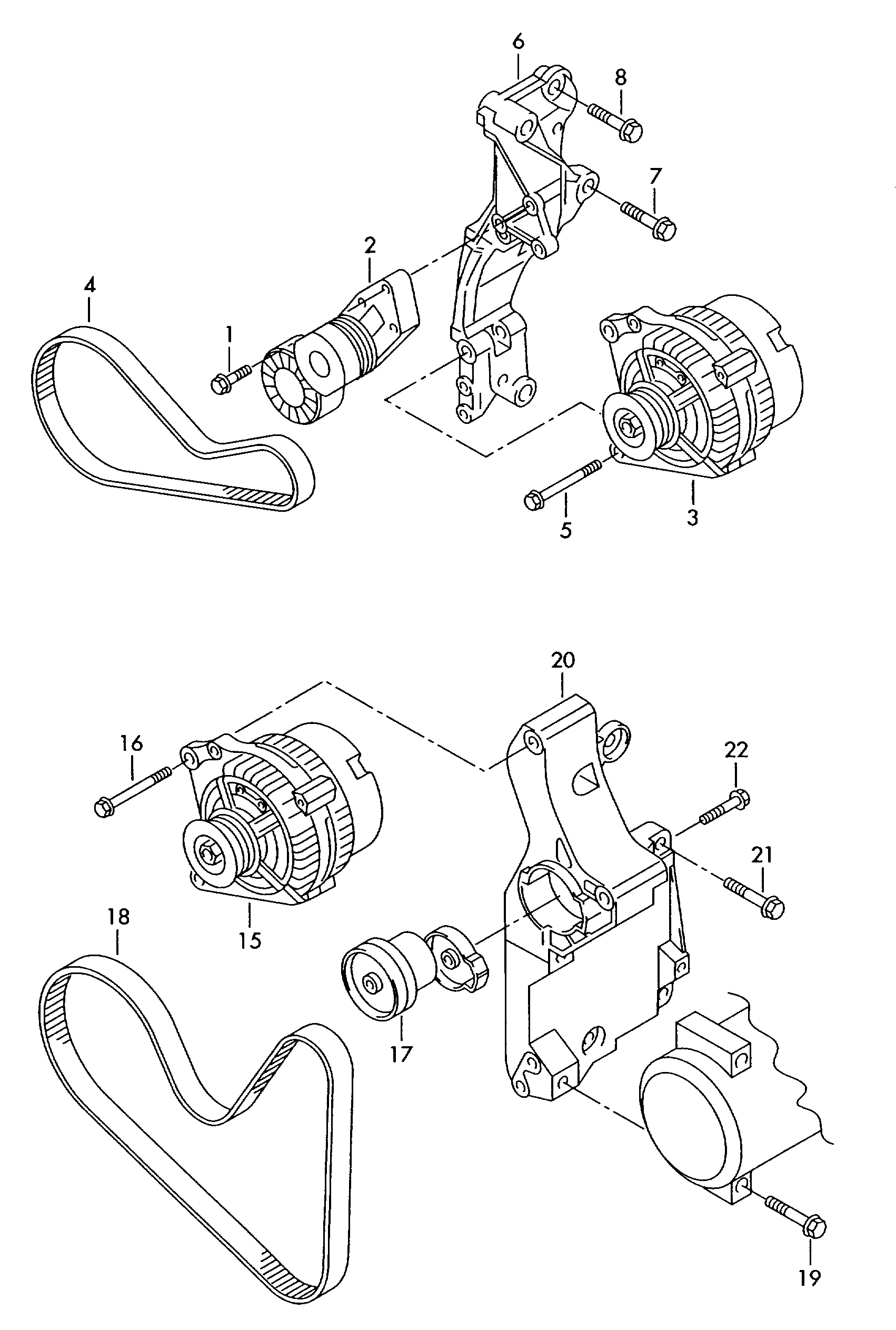 VW 038 903 137 AA - Connecting and mounting parts for alternator: 1 pcs. onlydrive.pro