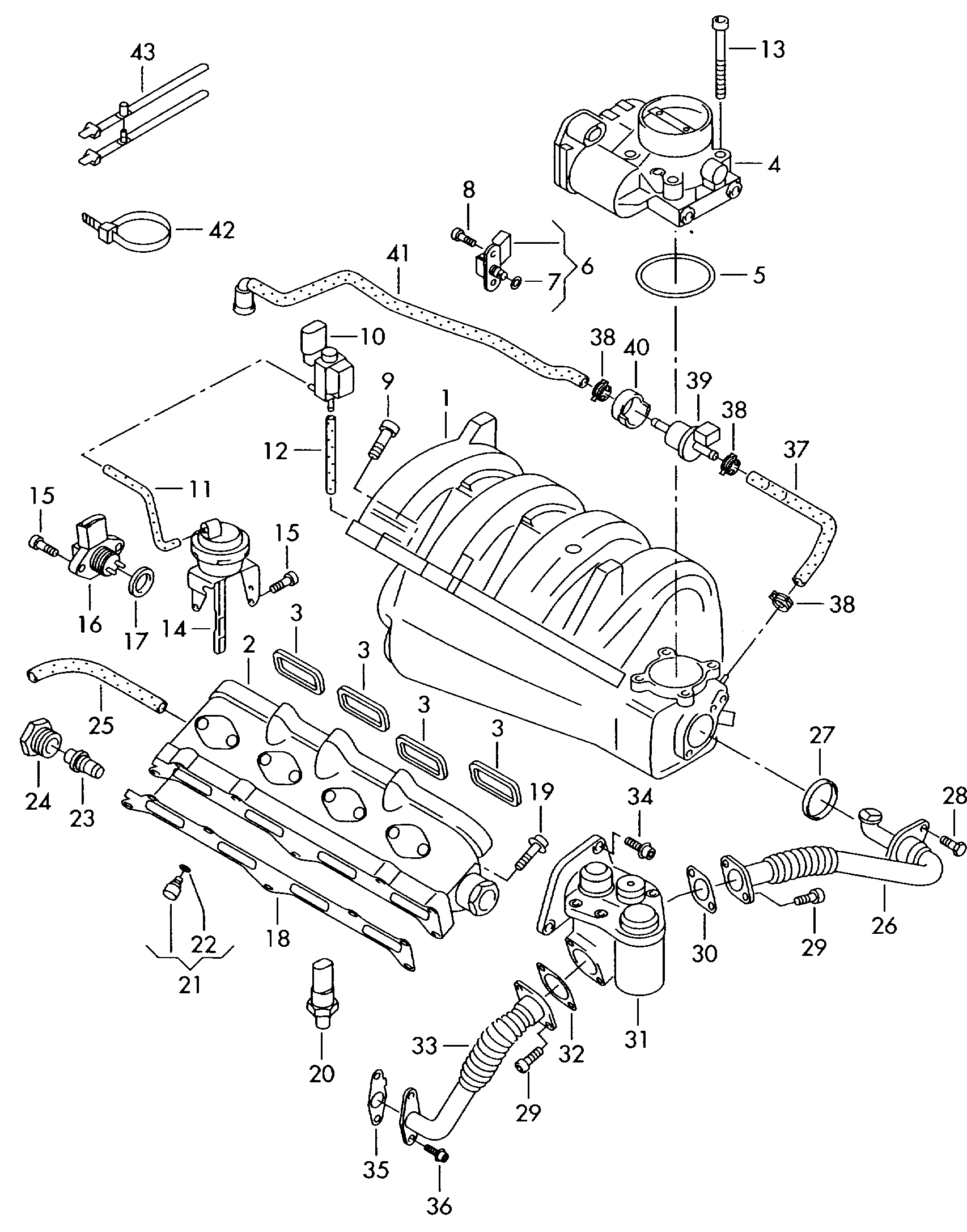 Skoda 036 129 717 L - Blīve, Ieplūdes kolektors onlydrive.pro