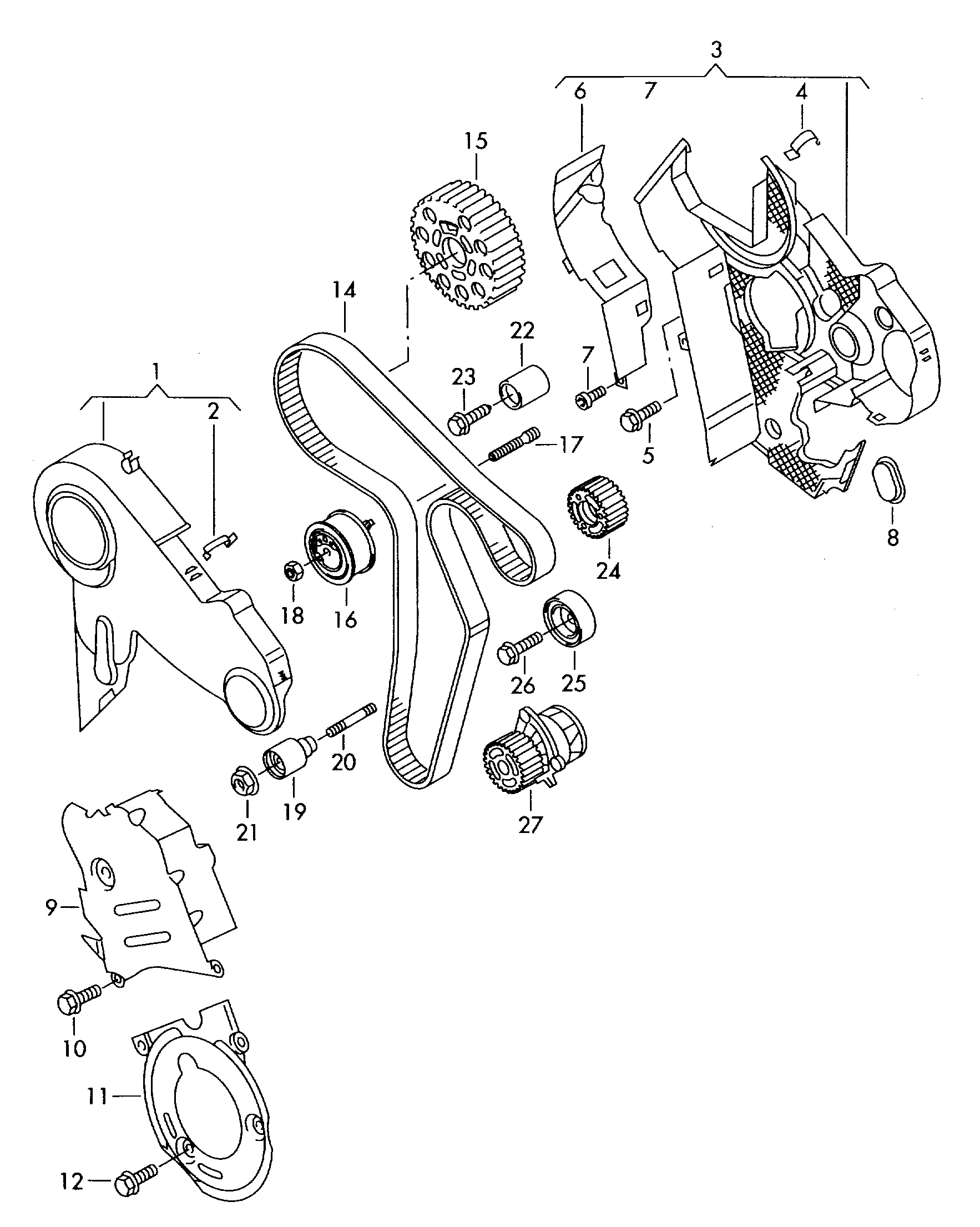 VW 03L 109 244 J - Kreipiantysis skriemulys, paskirstymo diržas onlydrive.pro