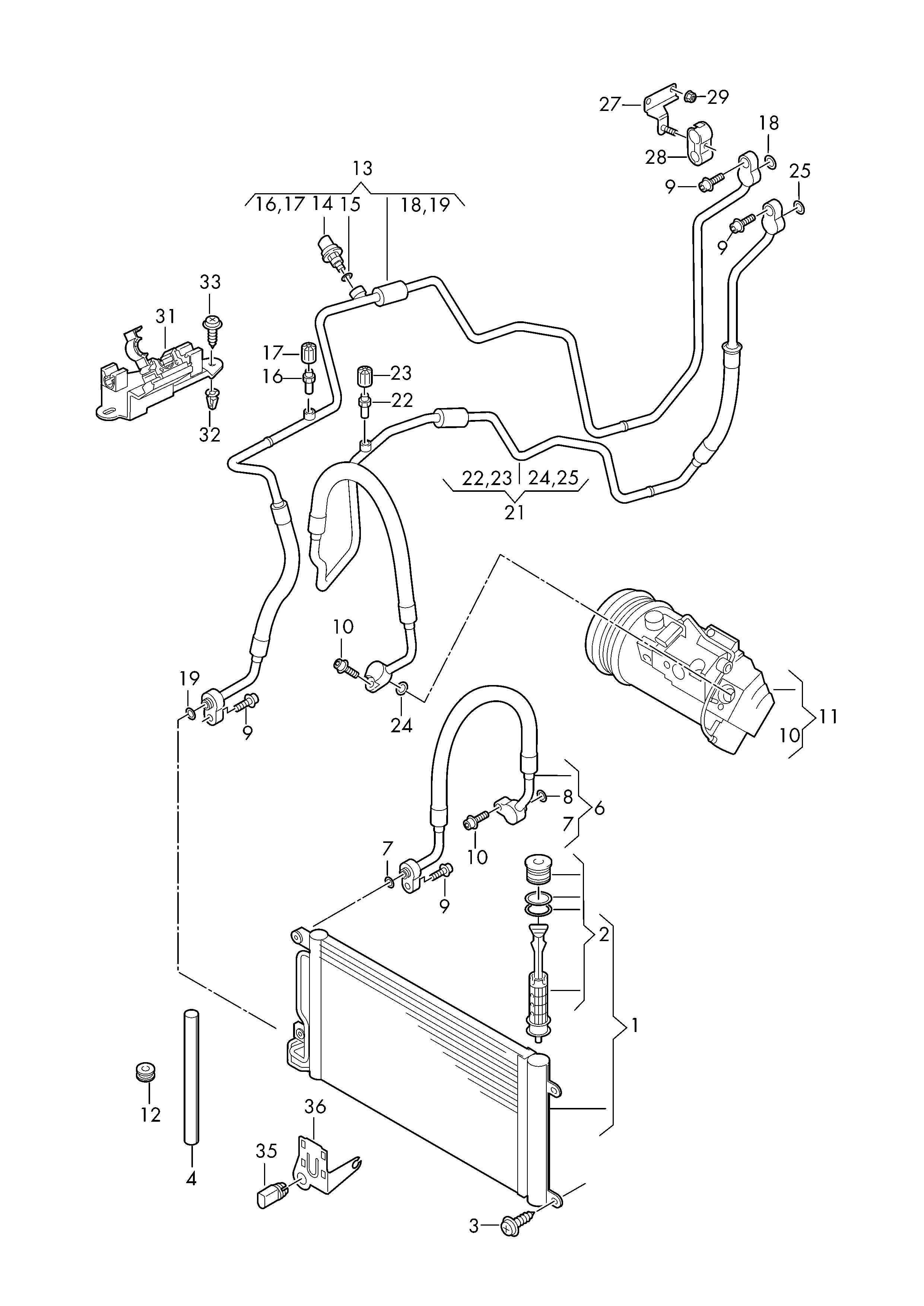 Seat 6R0820411T - Конденсатор кондиционера onlydrive.pro