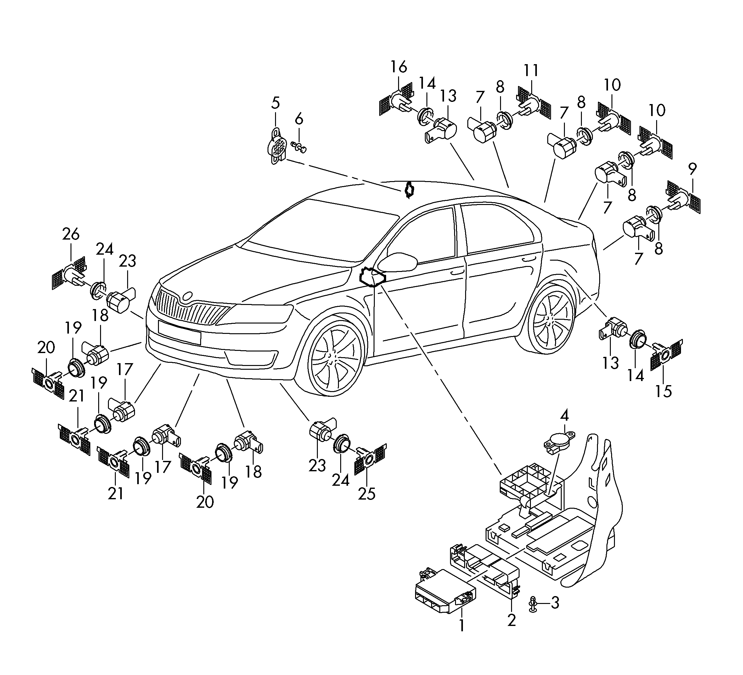 Porsche 5Q0919275B - Датчик, система помощи при парковке onlydrive.pro