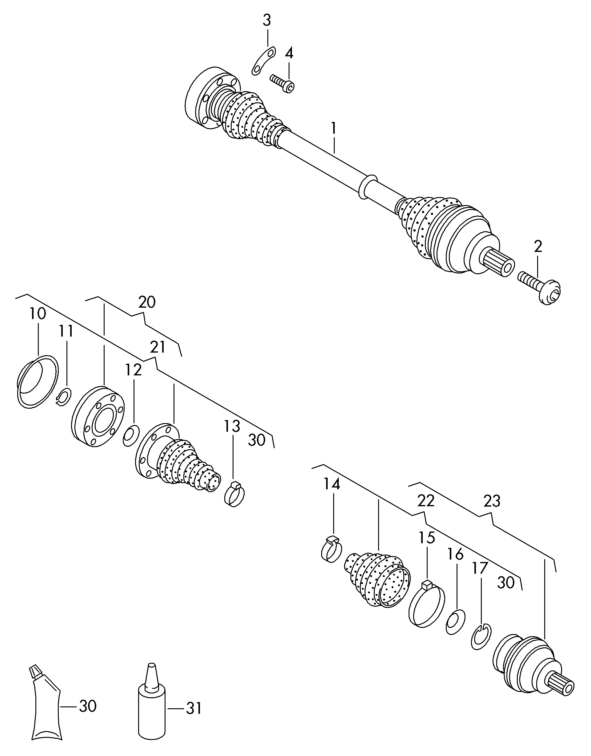 VAG 8V0 598 201 - Paljekumi, vetoakseli onlydrive.pro