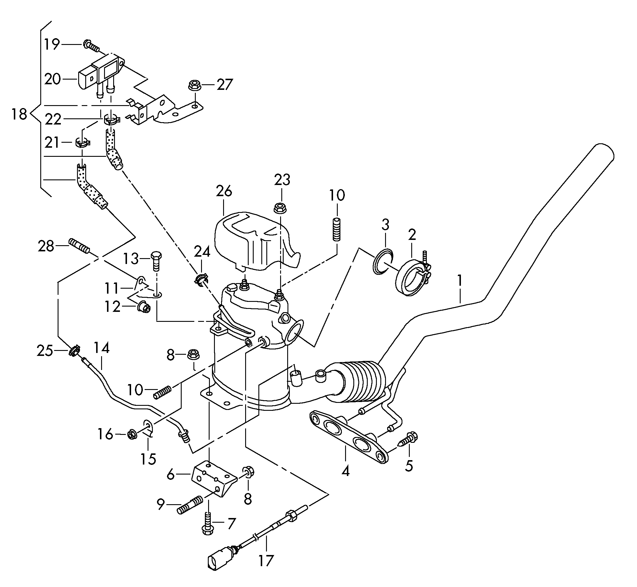 VAG 1K0 131 552 E - Devējs, Izplūdes gāzu spiediens onlydrive.pro