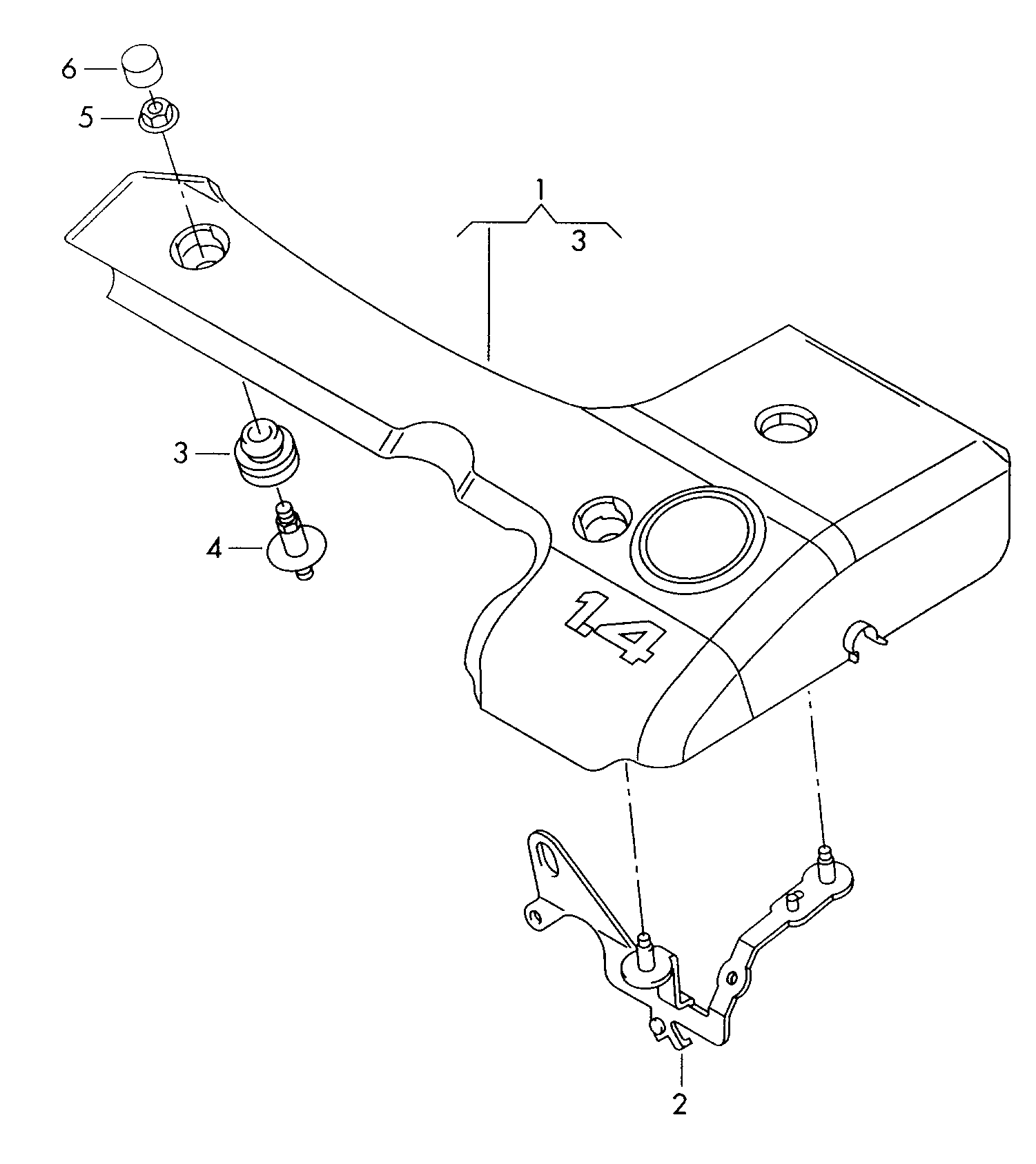 Skoda 028103638G - Fastening Element, engine cover onlydrive.pro