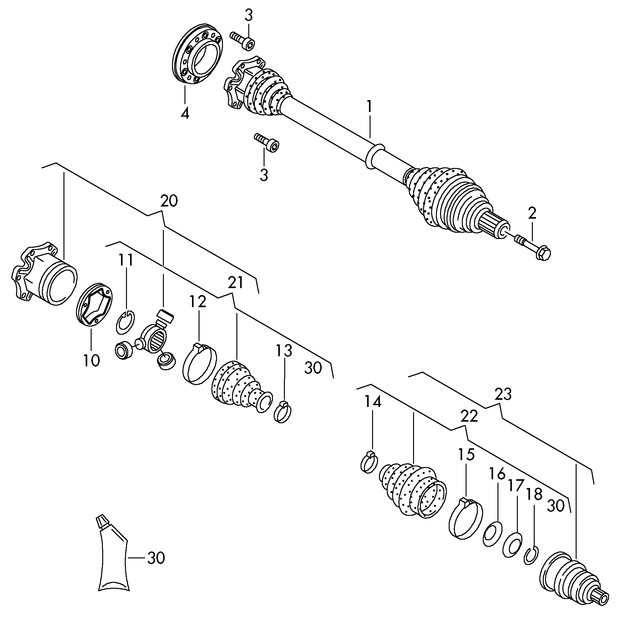 Skoda 3C0 498 103 F - Шарнирный комплект, ШРУС, приводной вал onlydrive.pro