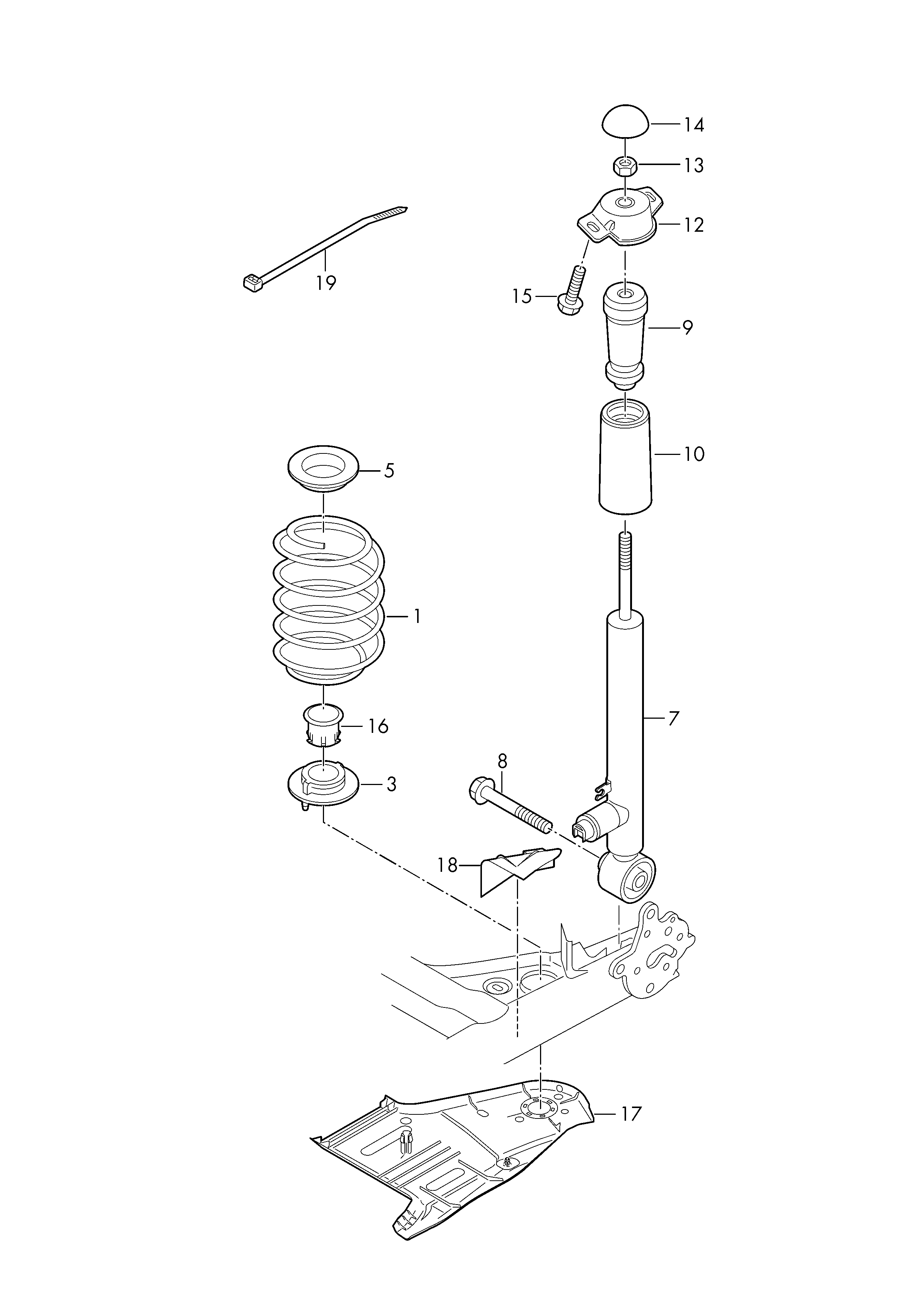 VW 5Q0513425H - Putekļu aizsargkomplekts, Amortizators onlydrive.pro