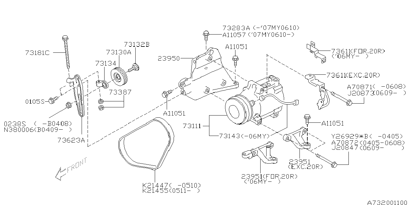 Subaru 73111AG030 - Compressor, air conditioning onlydrive.pro