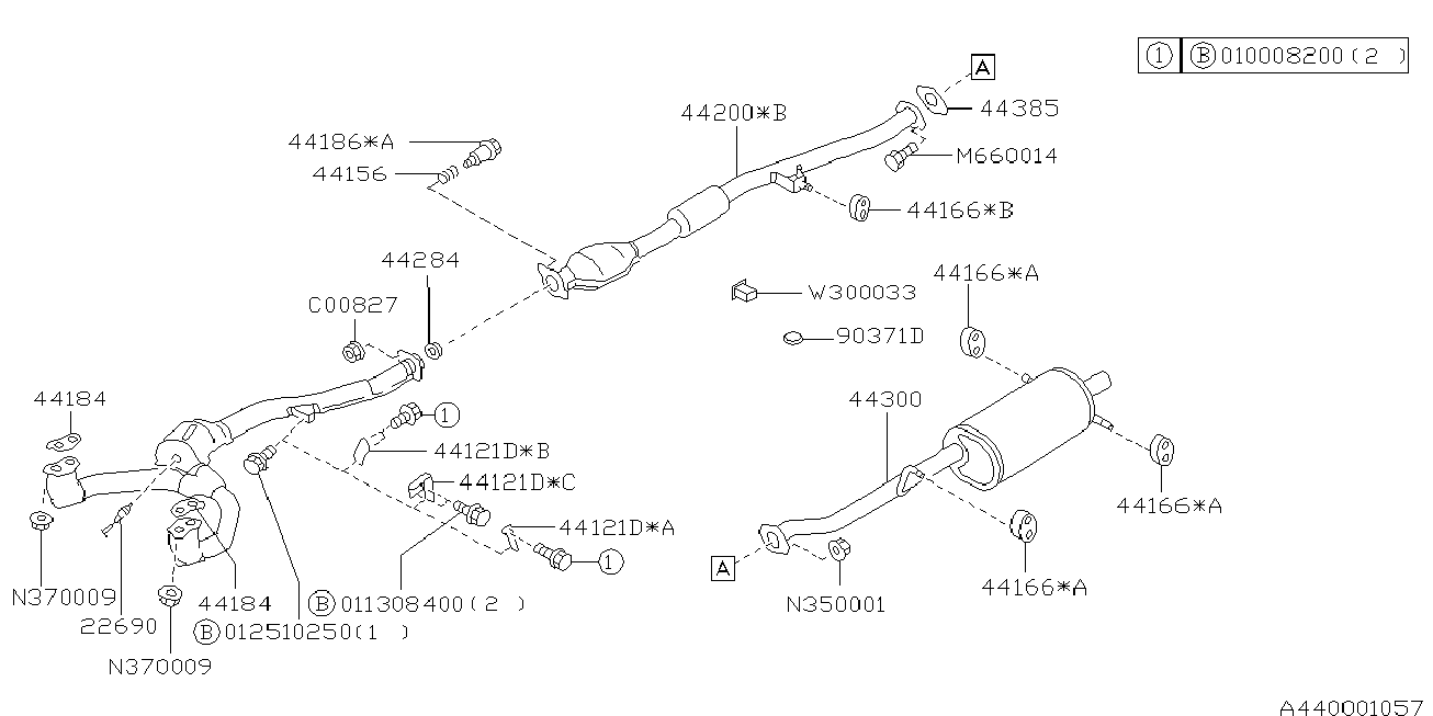 Subaru 011308400 - Atspergredzens, Izplūdes gāzu sistēma onlydrive.pro