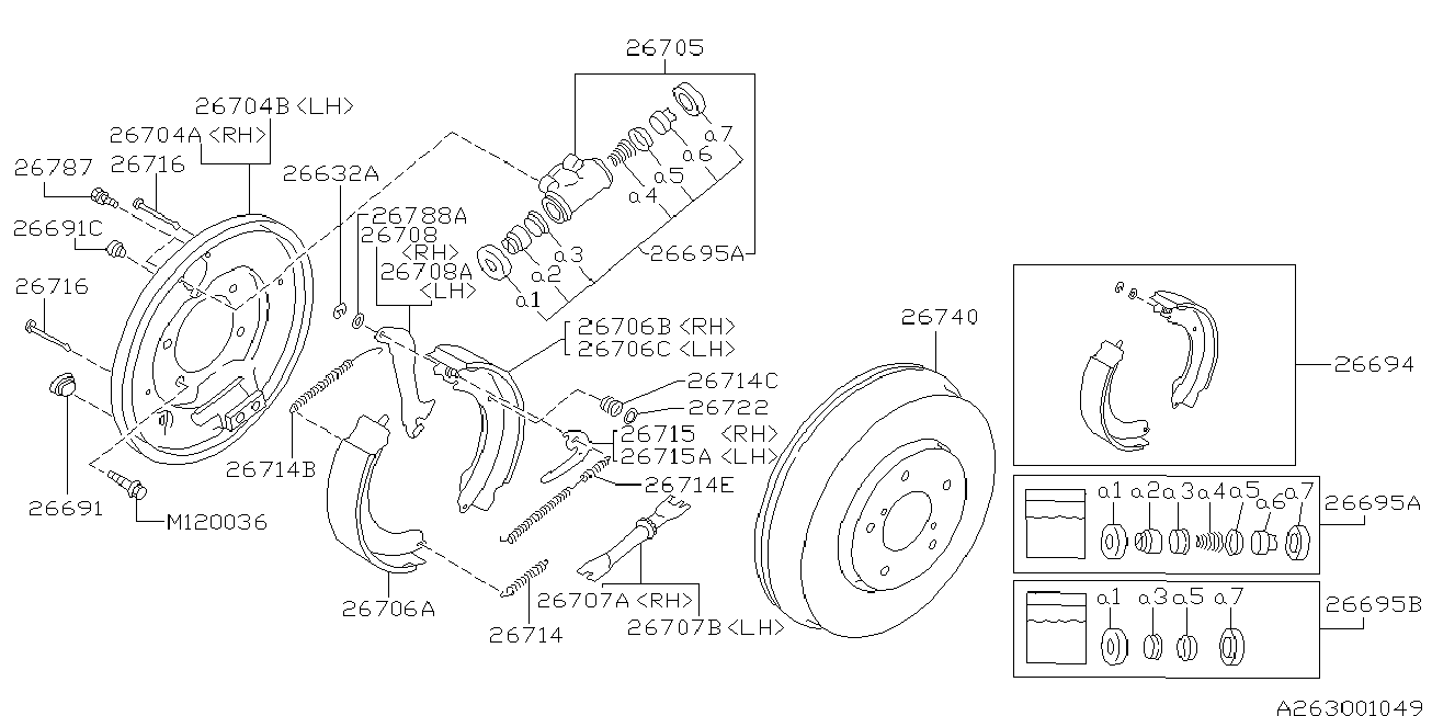 Subaru 26257AA040 - Rear brake: 01 pcs. onlydrive.pro