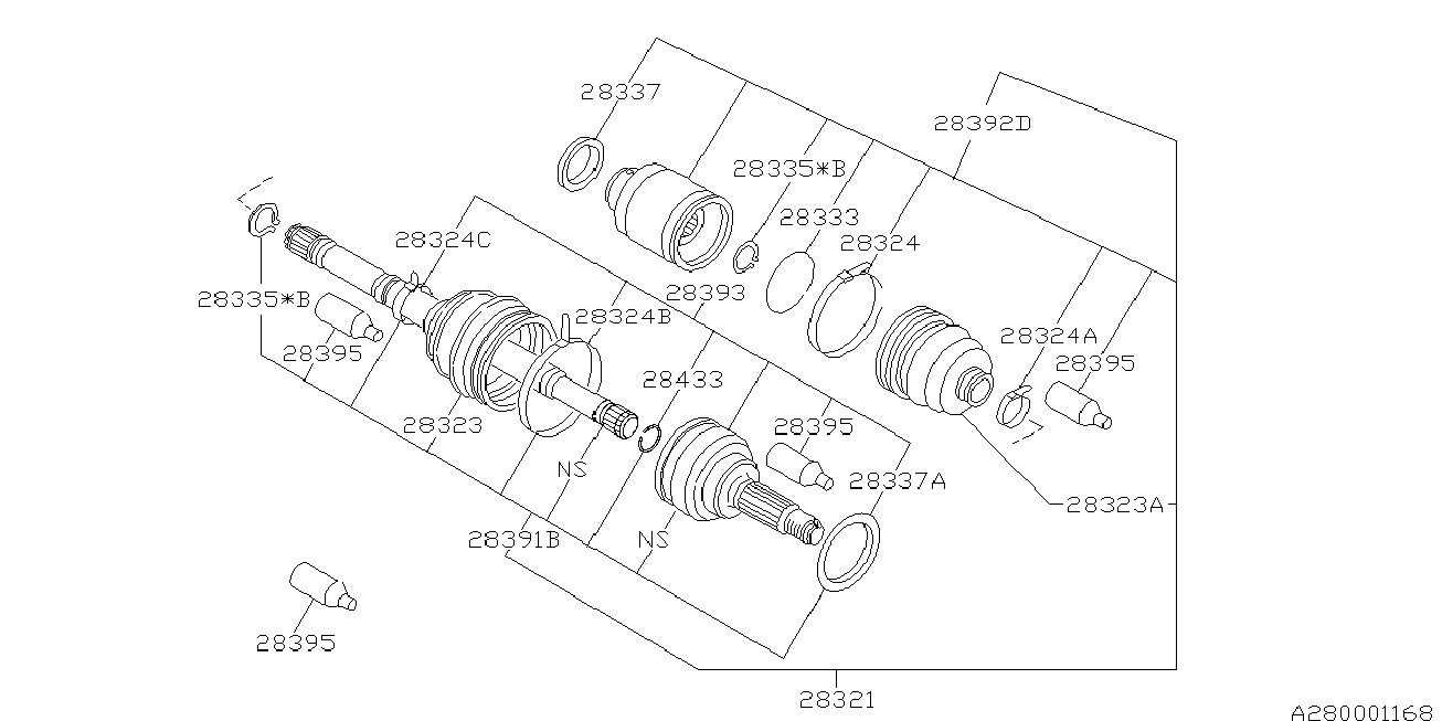 Subaru 28091-AC120 - Шарнирный комплект, ШРУС, приводной вал onlydrive.pro