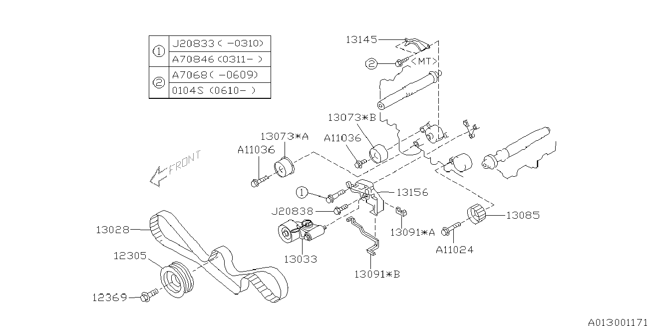 MAZDA 13033AA040 - Tensioner, timing belt onlydrive.pro