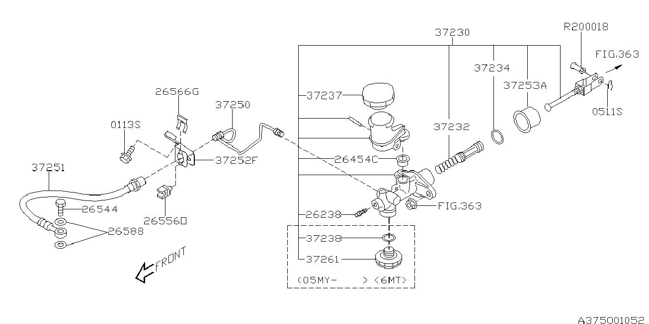 Subaru 37230-AE011 - Master Cylinder, clutch onlydrive.pro