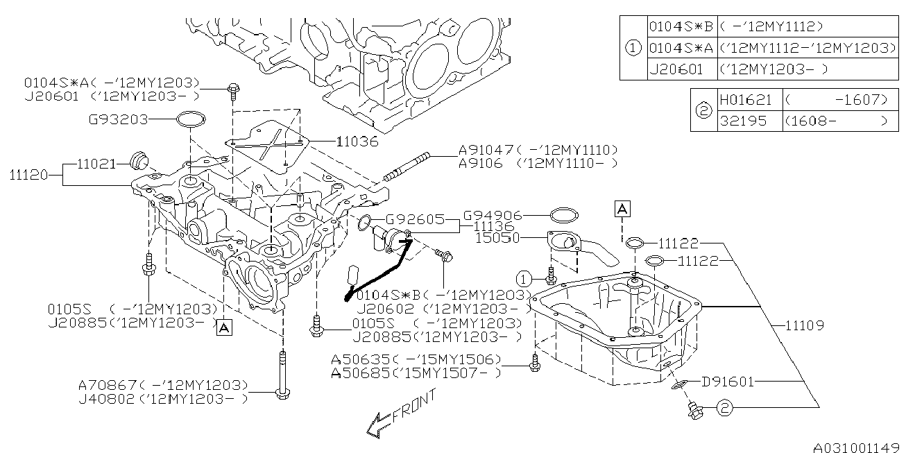 Subaru 11122AA350 - Blīve, Eļļas vācele onlydrive.pro