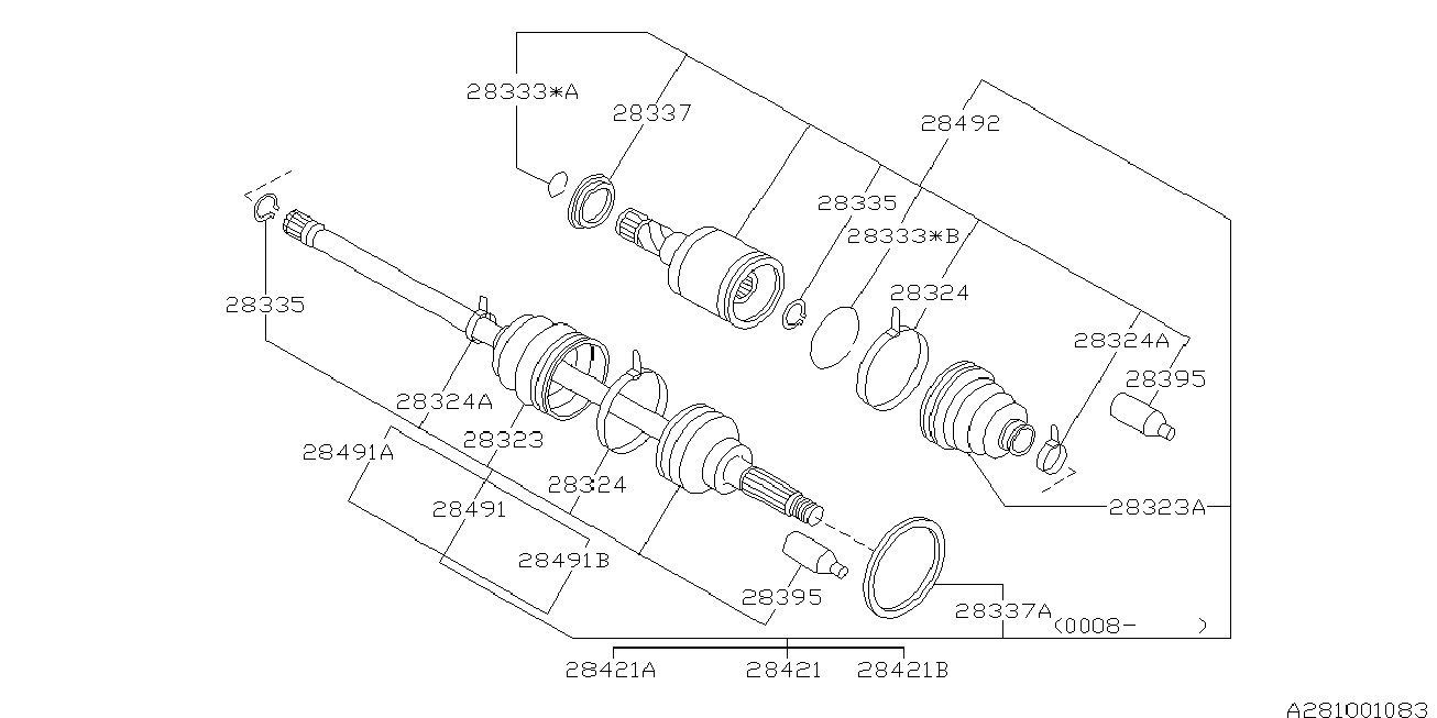 Subaru 28023-AA081 - Kaitsekumm, veovõll onlydrive.pro