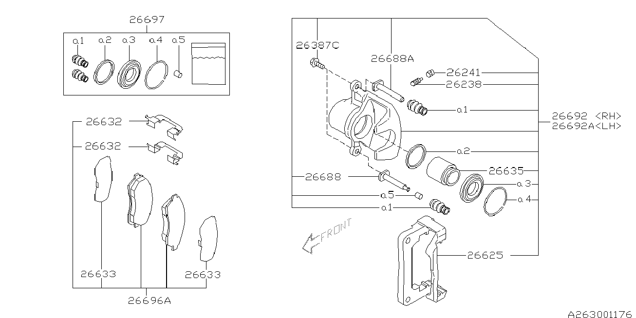 Subaru 26697 FC000 - Remondikomplekt,Pidurisadul onlydrive.pro