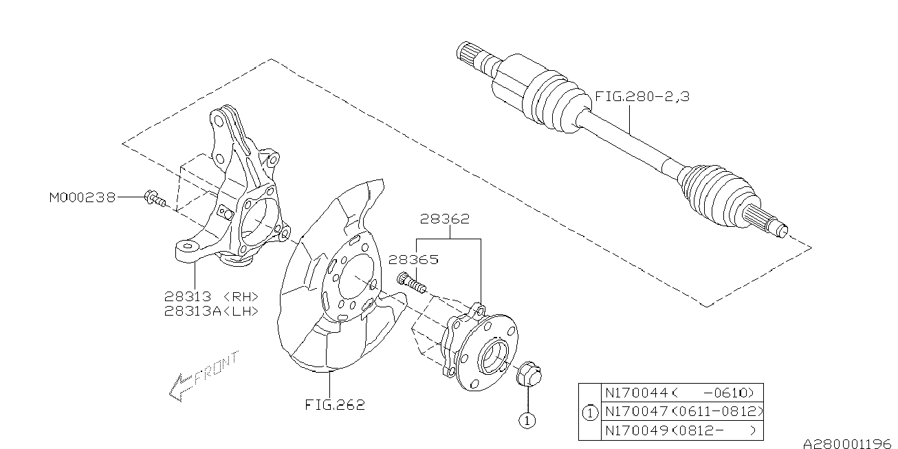 Subaru 28365-FE001 - Rattapoldid onlydrive.pro