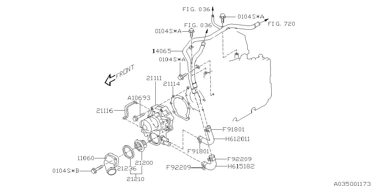 Subaru 21111-AA026 - Water Pump onlydrive.pro