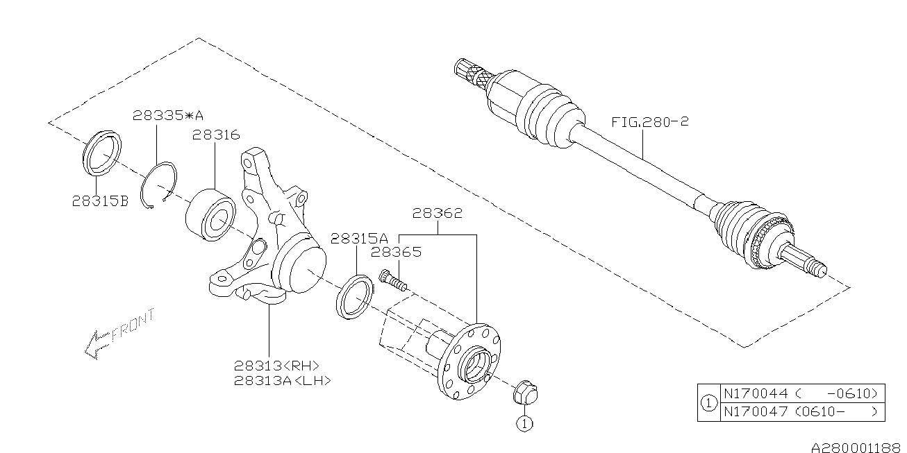 Subaru 28313AE030 - Steering Knuckle, wheel suspension onlydrive.pro