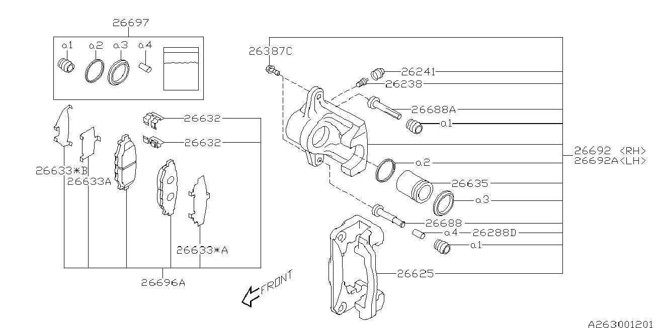 Subaru 26696-XA000 - Brake Pad Set, disc brake onlydrive.pro