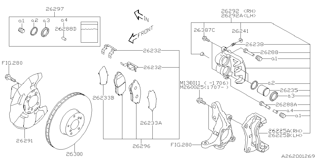 TOYOTA 26296SC021 - Bremžu uzliku kompl., Disku bremzes onlydrive.pro