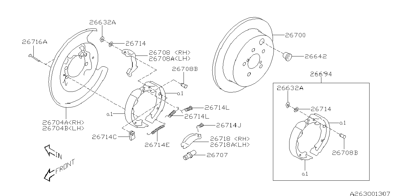 Subaru 26694 CA001 - Brake Shoe Set, parking brake onlydrive.pro