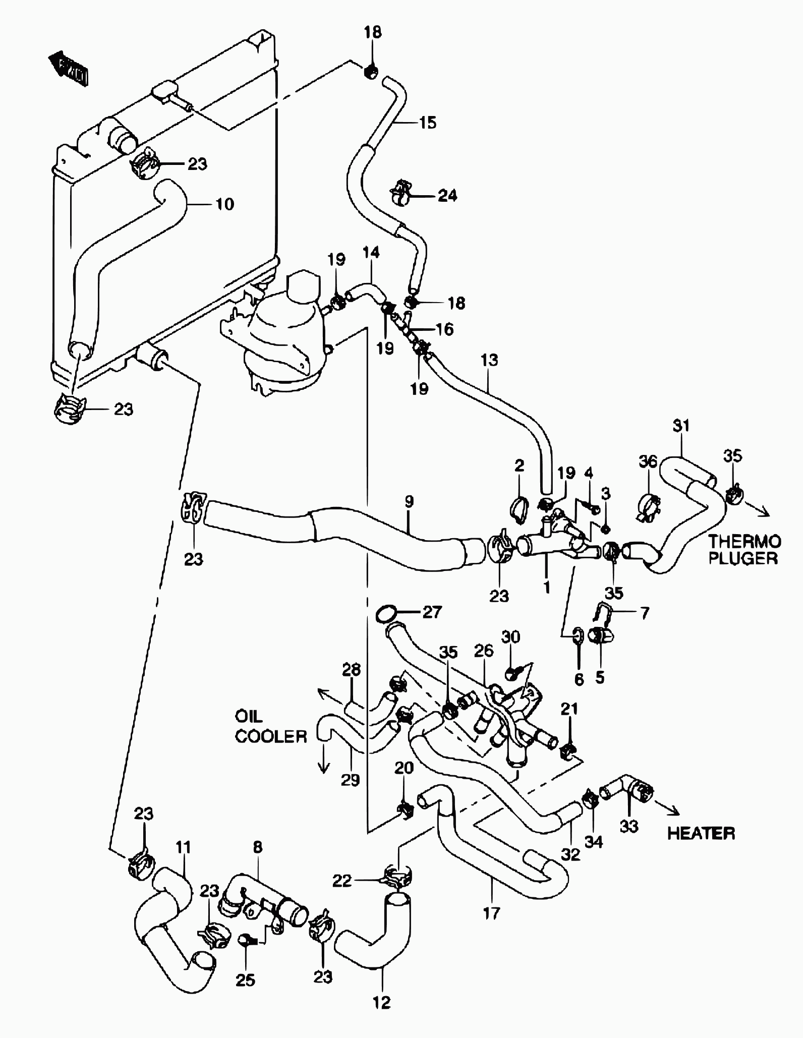 Suzuki 17690-84A00 - Coolant thermostat / housing onlydrive.pro