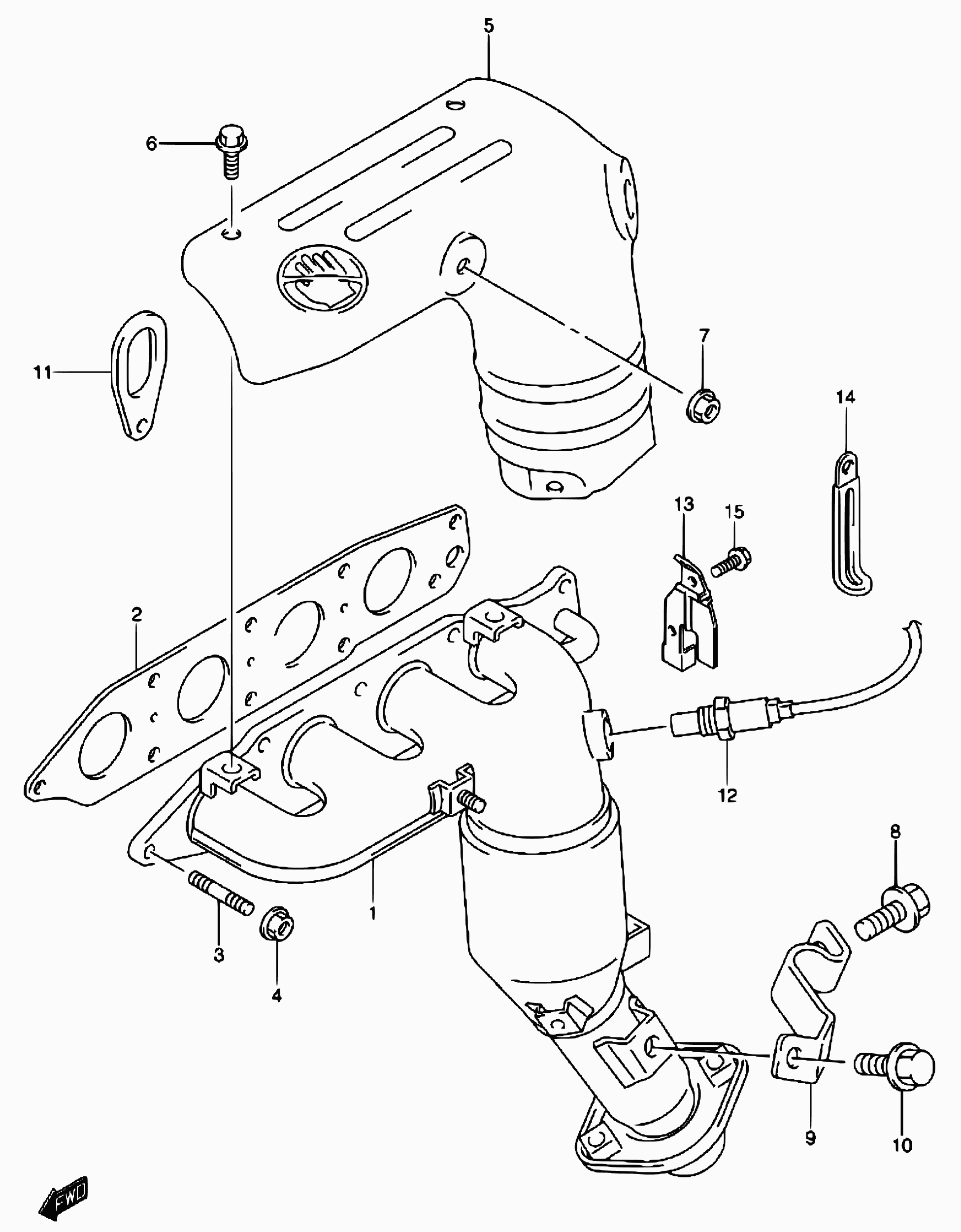 Suzuki 18213-80A01 - 22 - exhaust manifold (petrol:type 2:e02,e22): 1 pcs. onlydrive.pro