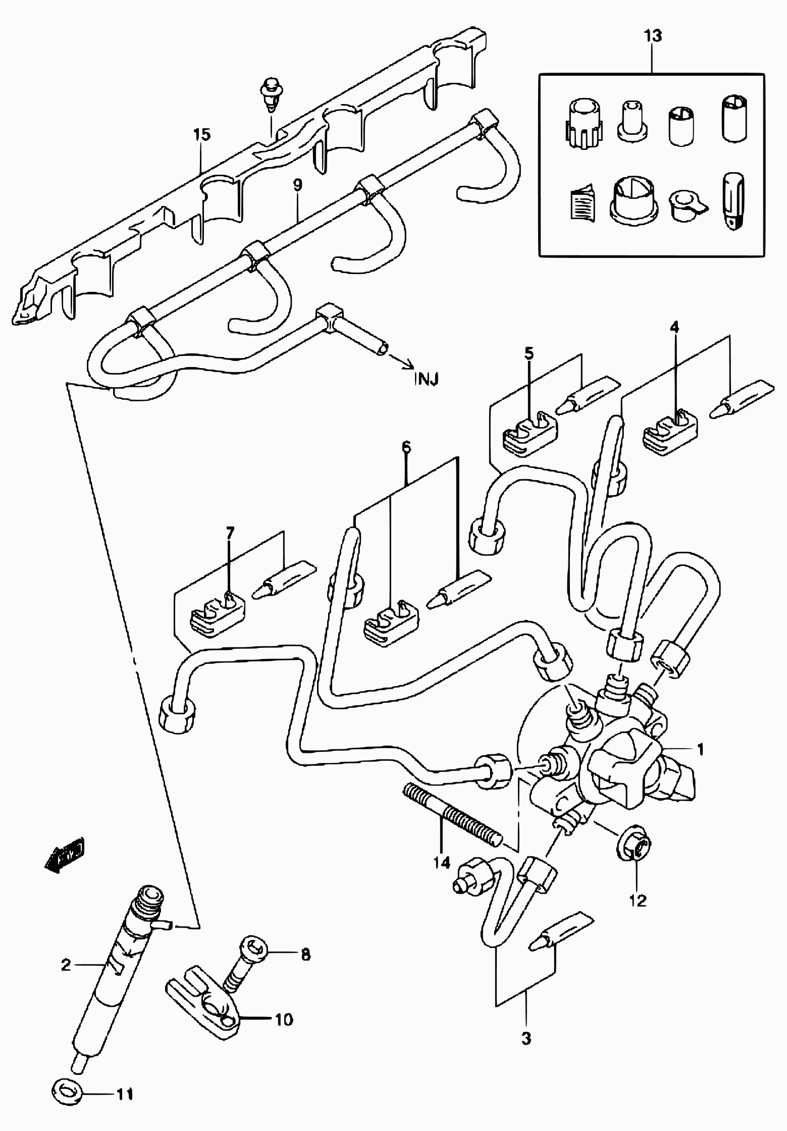 Suzuki 15313-84A00 - Tarpiklis, purkštukas onlydrive.pro